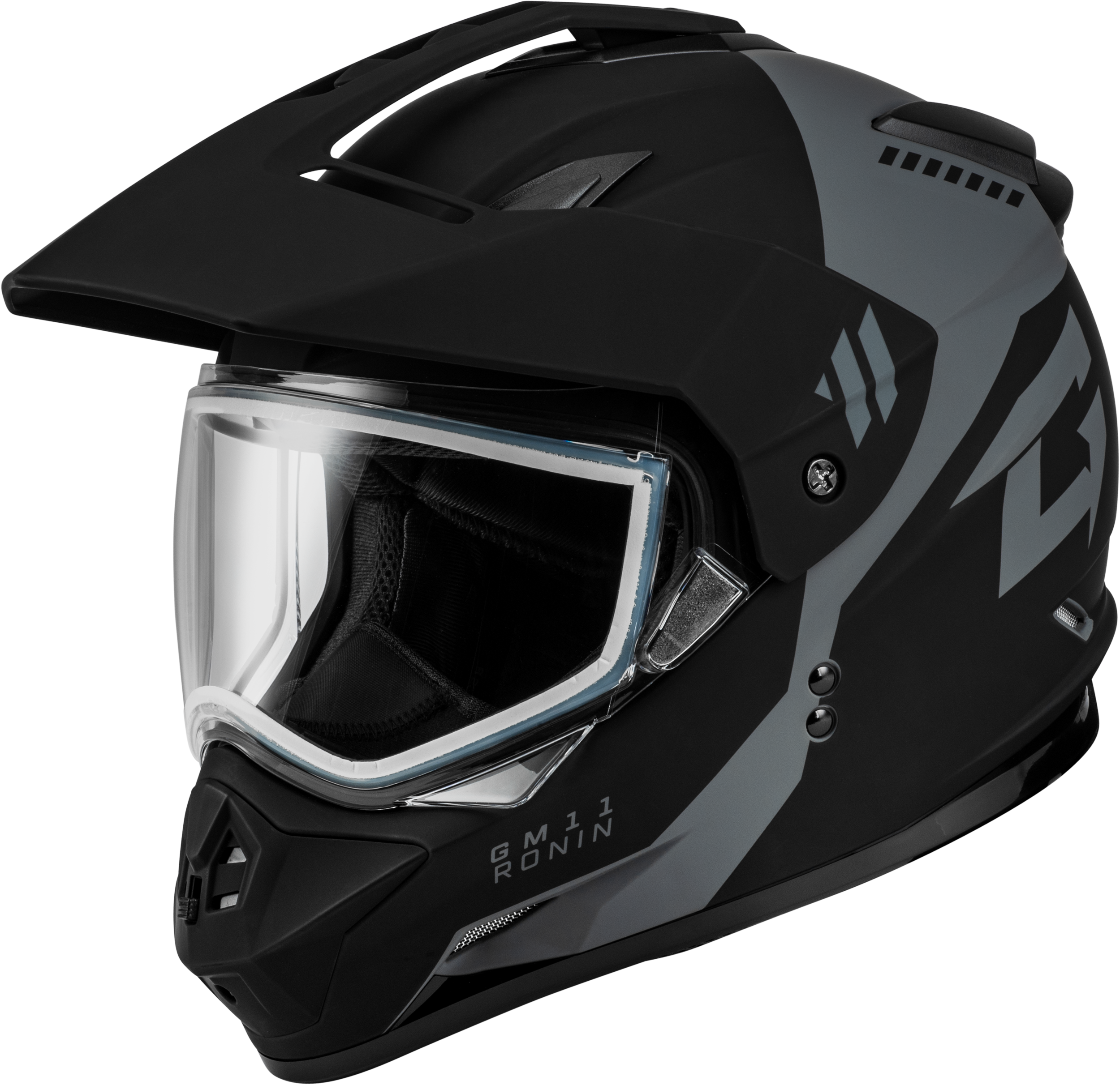 GM-11S RONIN SNOW HELMET MATTE BLACK/SILVER LG