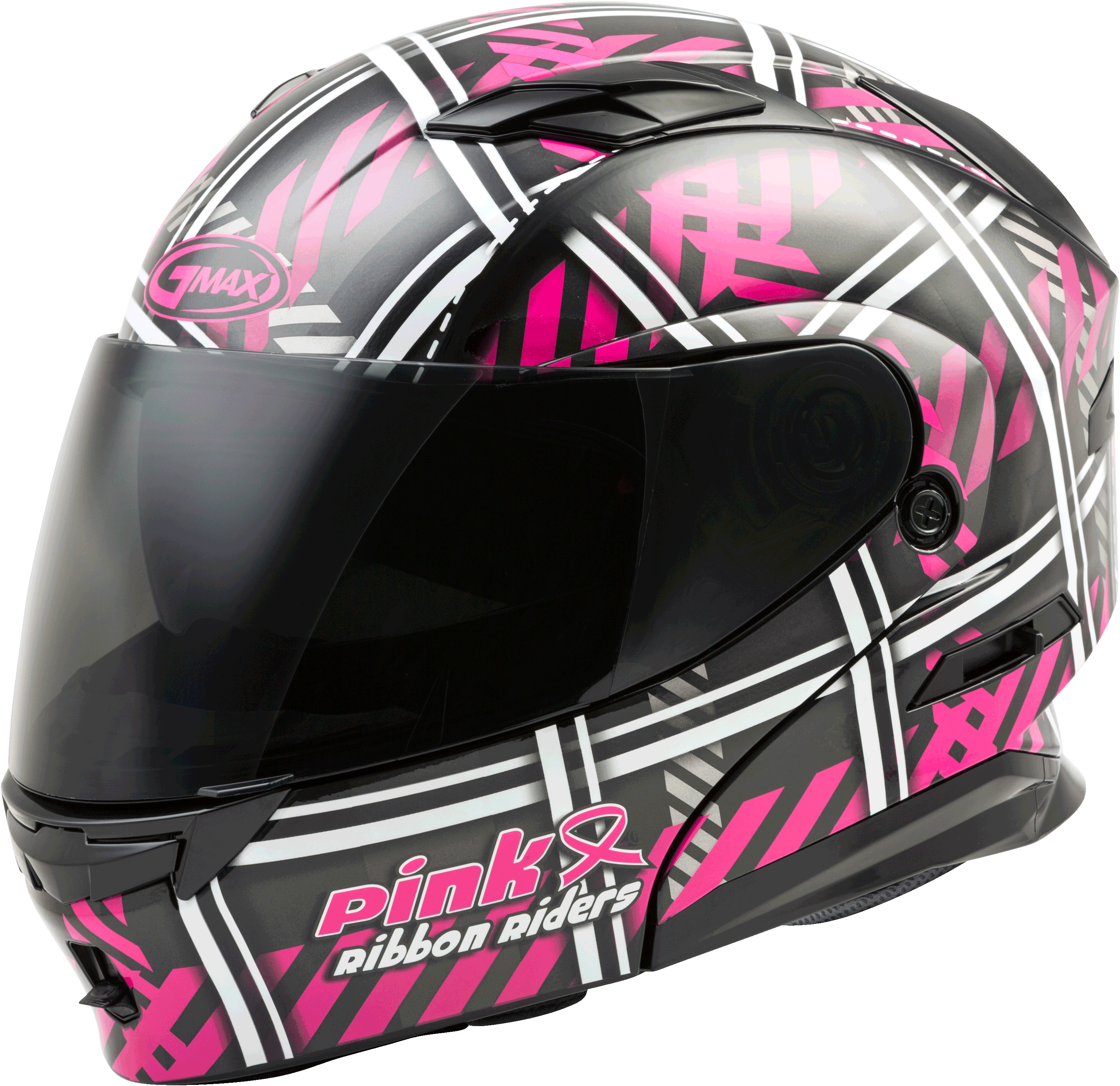MD-01 PINK RIBBON RIDERS HELMET BLACK/PINK LG