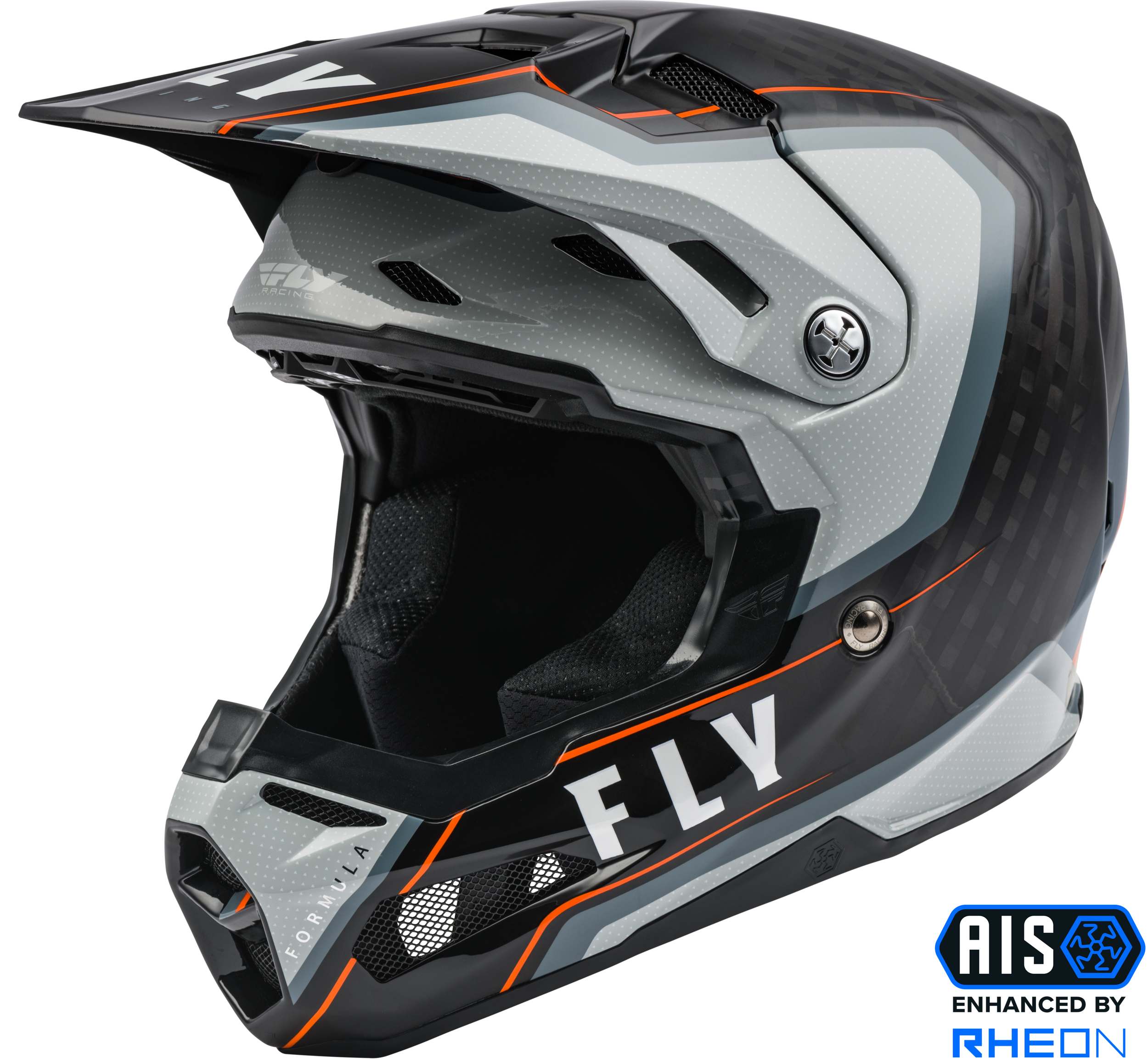 FORMULA CARBON AXON HELMET BLACK/GREY/ORANGE LG