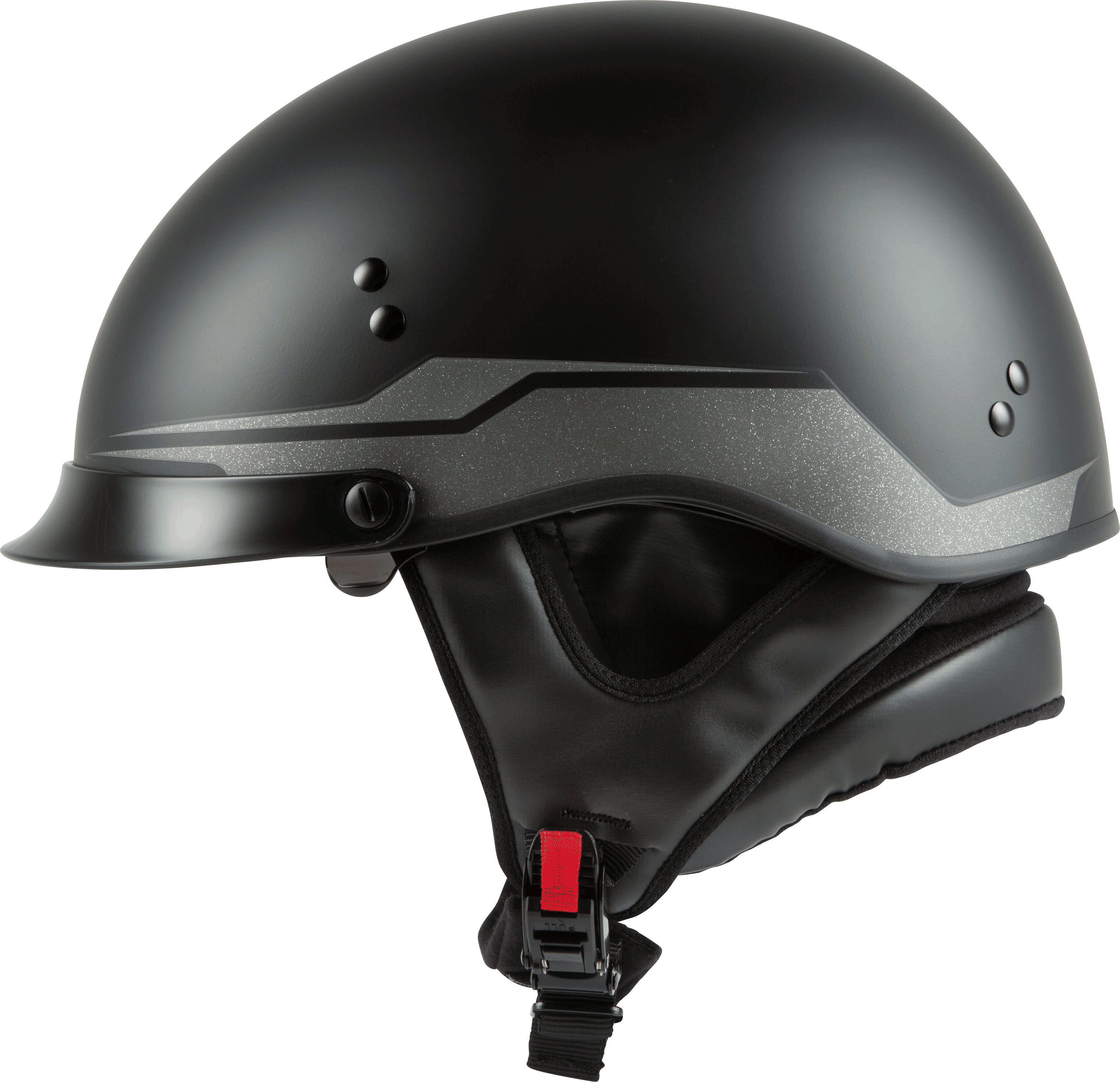 HH-65 HALF HELMET SOURCE FULL DRESSED MATTE BLACK/SILVER 2X