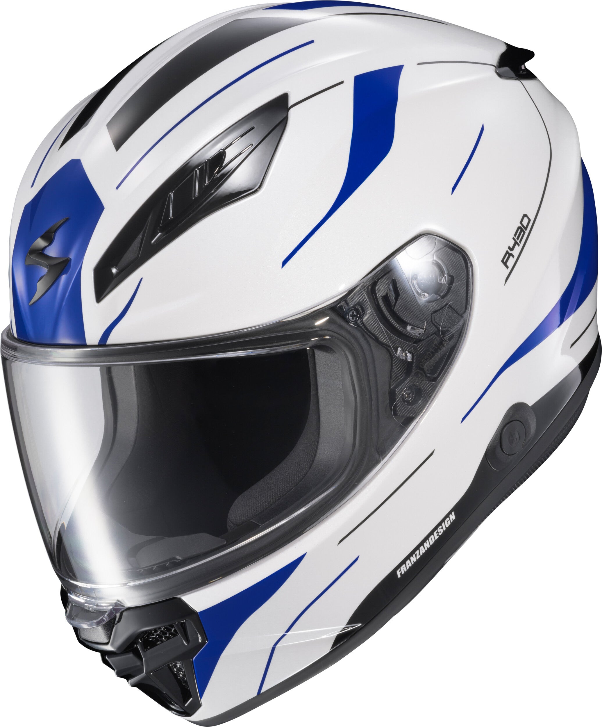 EXO-R430 FULL FACE HELMET CUTLASS WHITE/BLUE LG