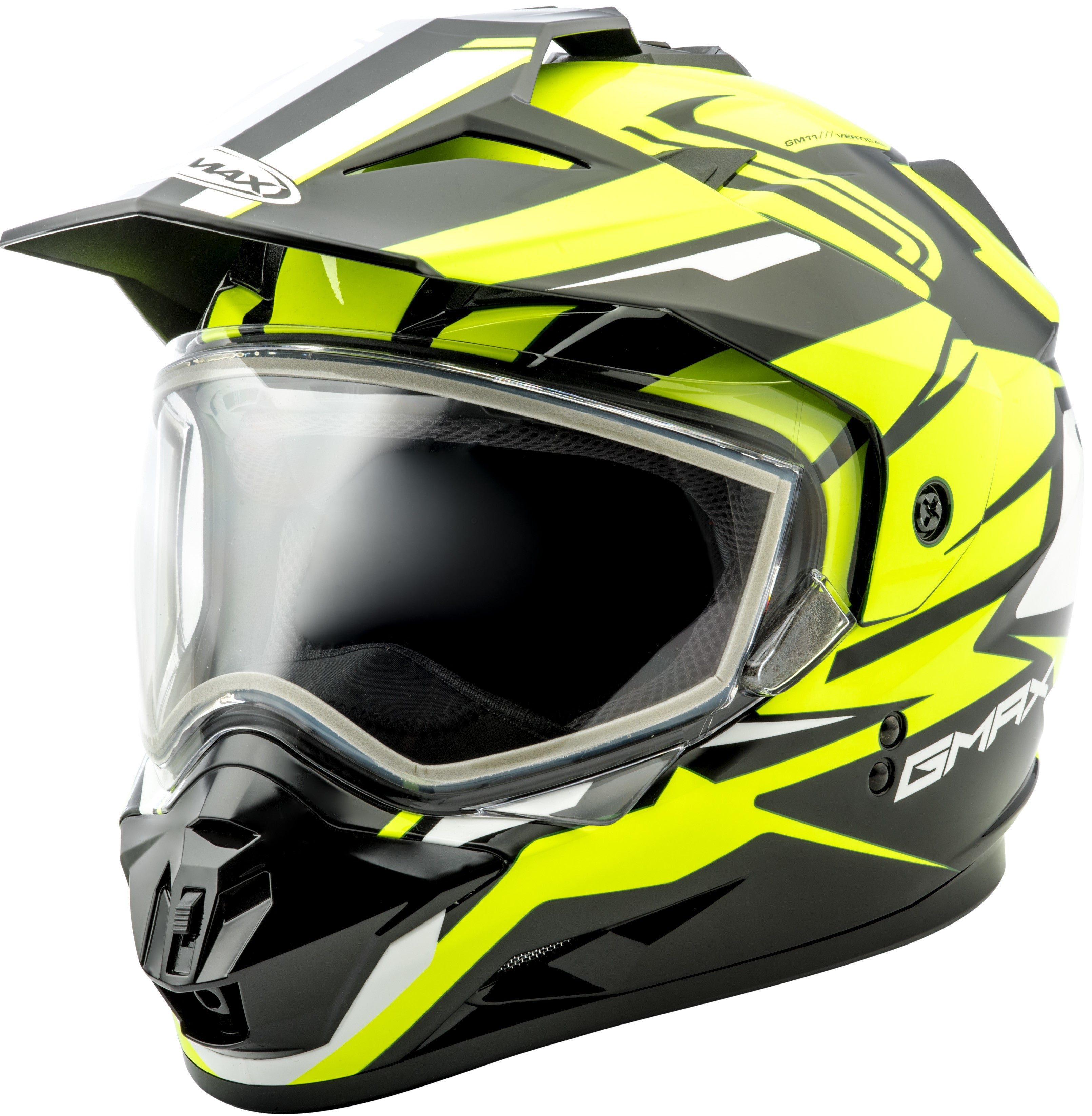 GM-11 DUAL-SPORT VERTICAL SNOW HELMET BLACK/HI-VIS SM