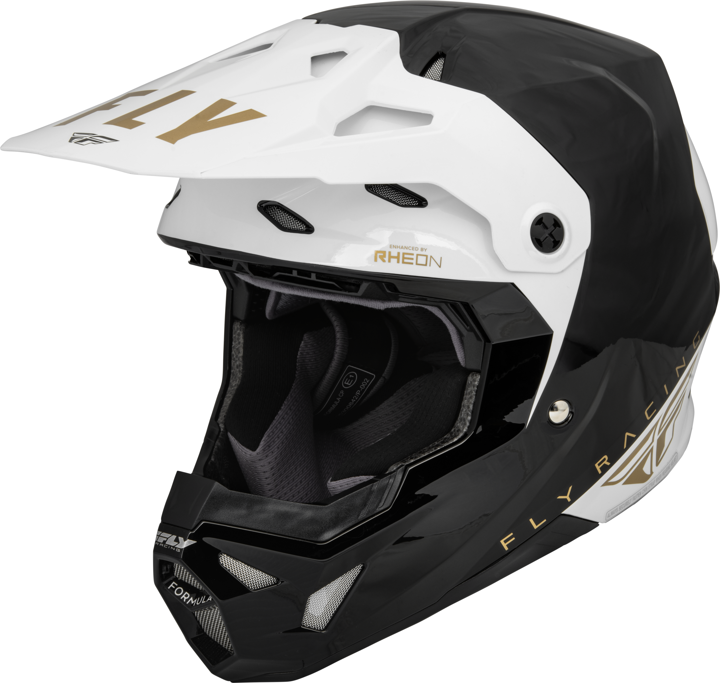 FORMULA CP SLANT HELMET BLACK/WHITE/GOLD LG