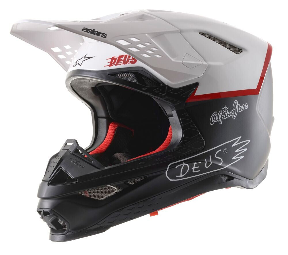 S-M8 X DEUS20 HELMET BLACK/WHITE/DEEP RED XS
