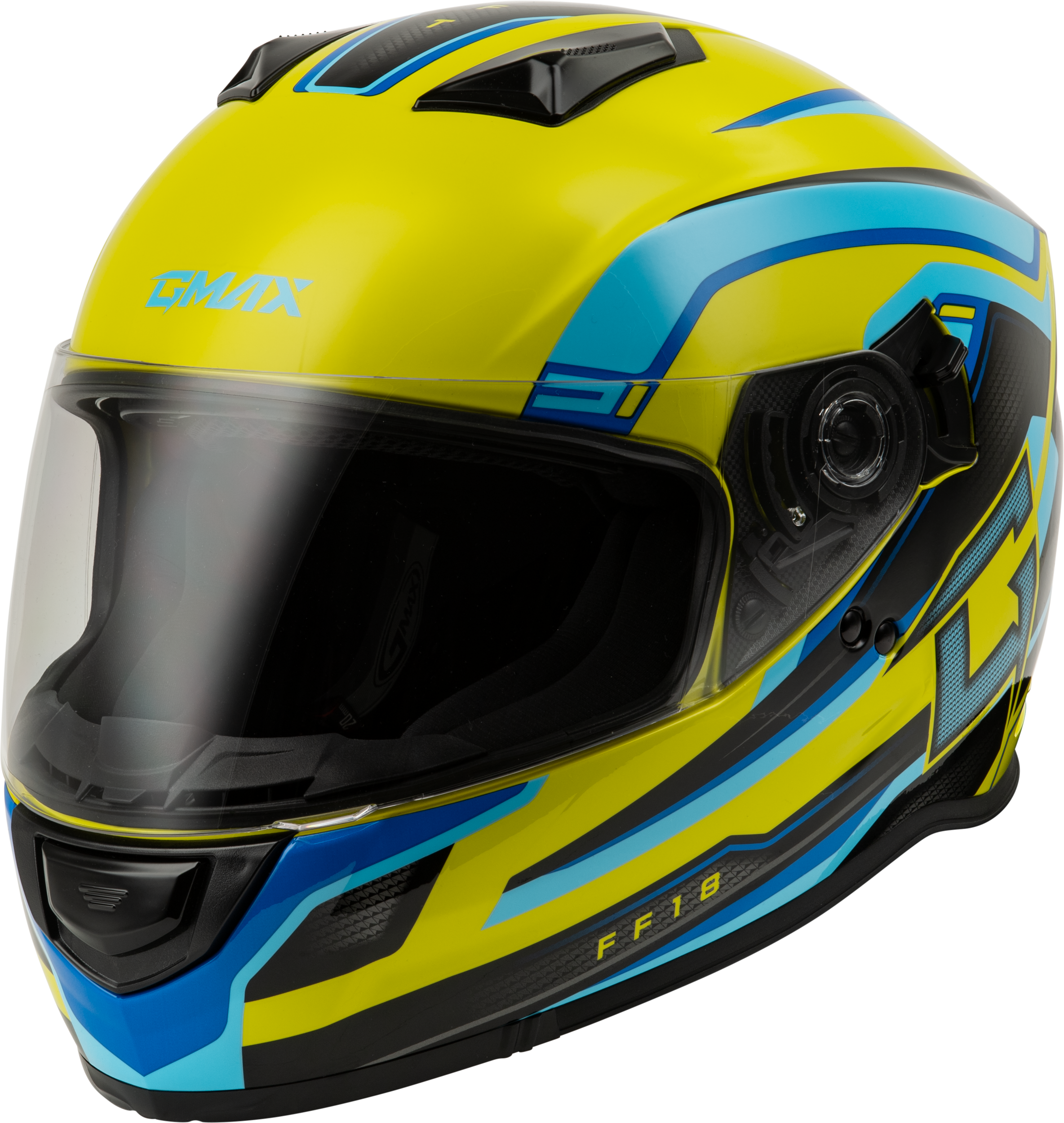 FF-18 DRIFT HELMET YELLOW/BLUE/BLACK SM