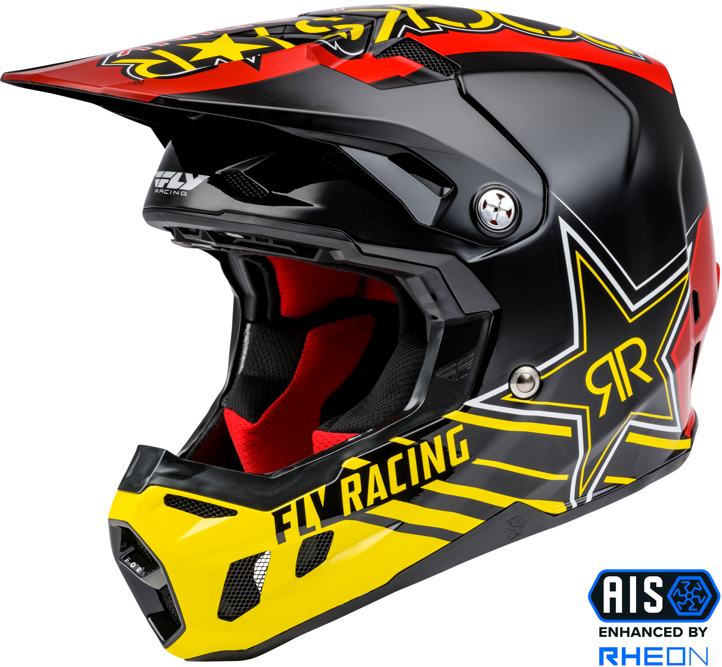 FORMULA CC ROCKSTAR HELMET BLACK/RED/YELLOW LG