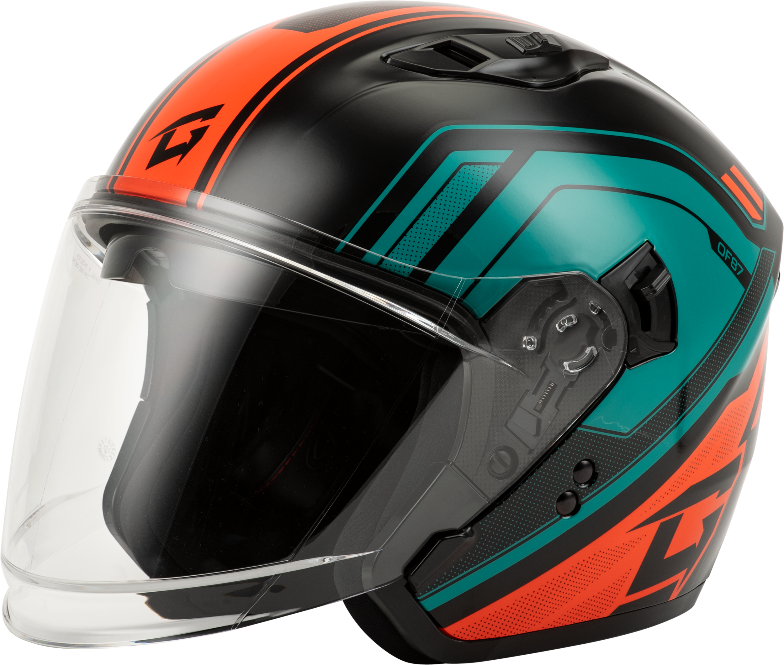 OF-87 DUKE HELMET W/LED BLK/ORANGE 3X