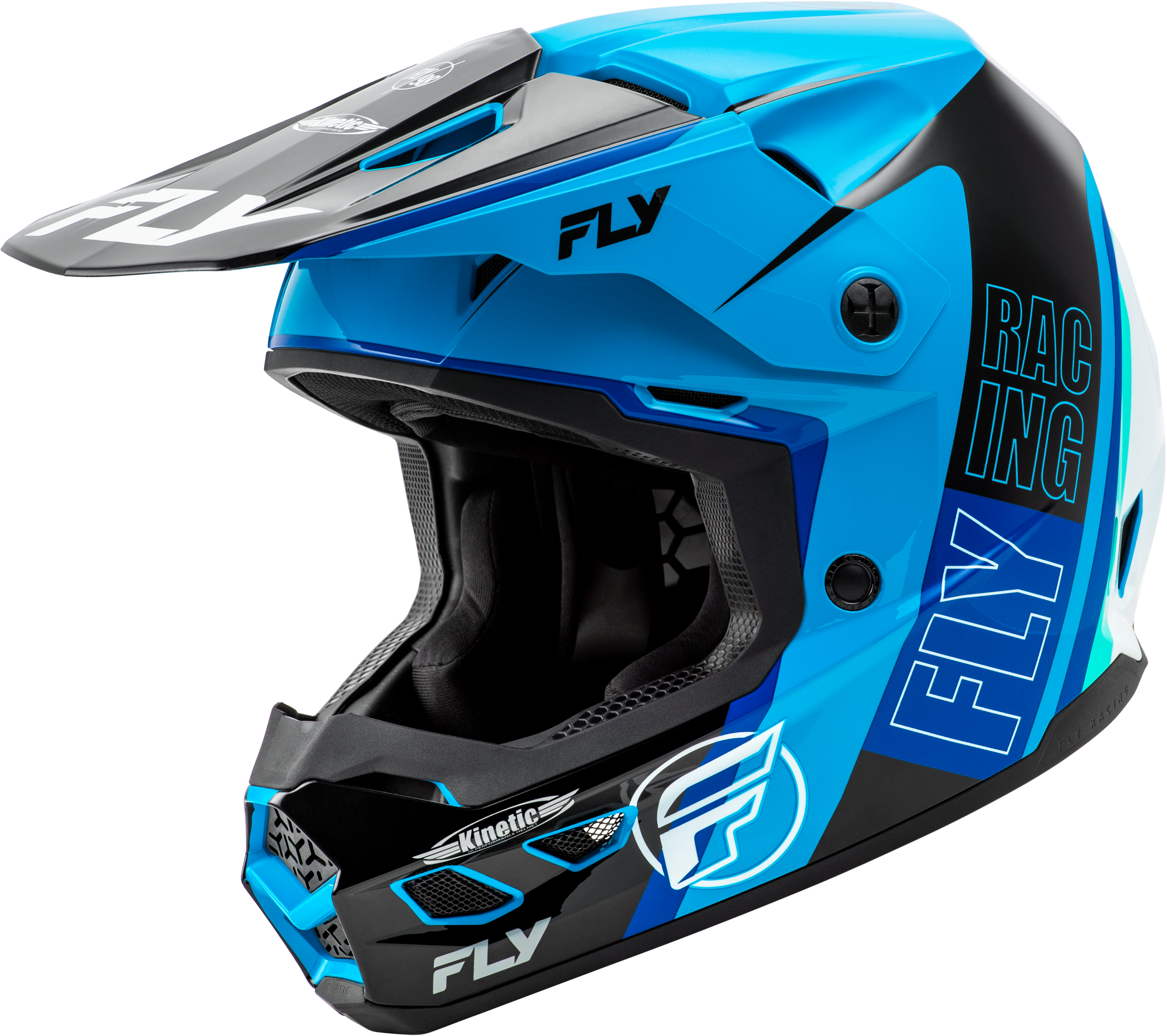 KINETIC RALLY HELMET BLUE/BLACK/WHITE MD