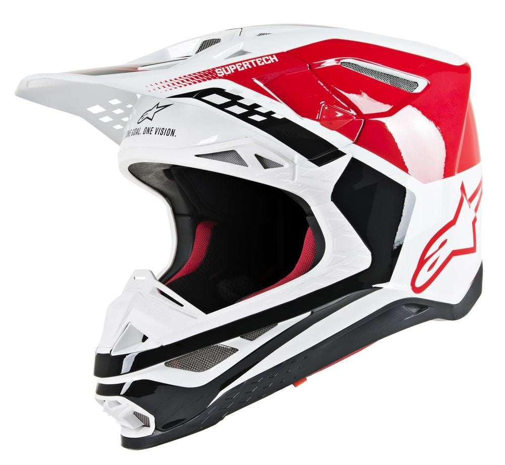 S.TECH S-M8 TRIPLE HELMET RED/WHITE LG