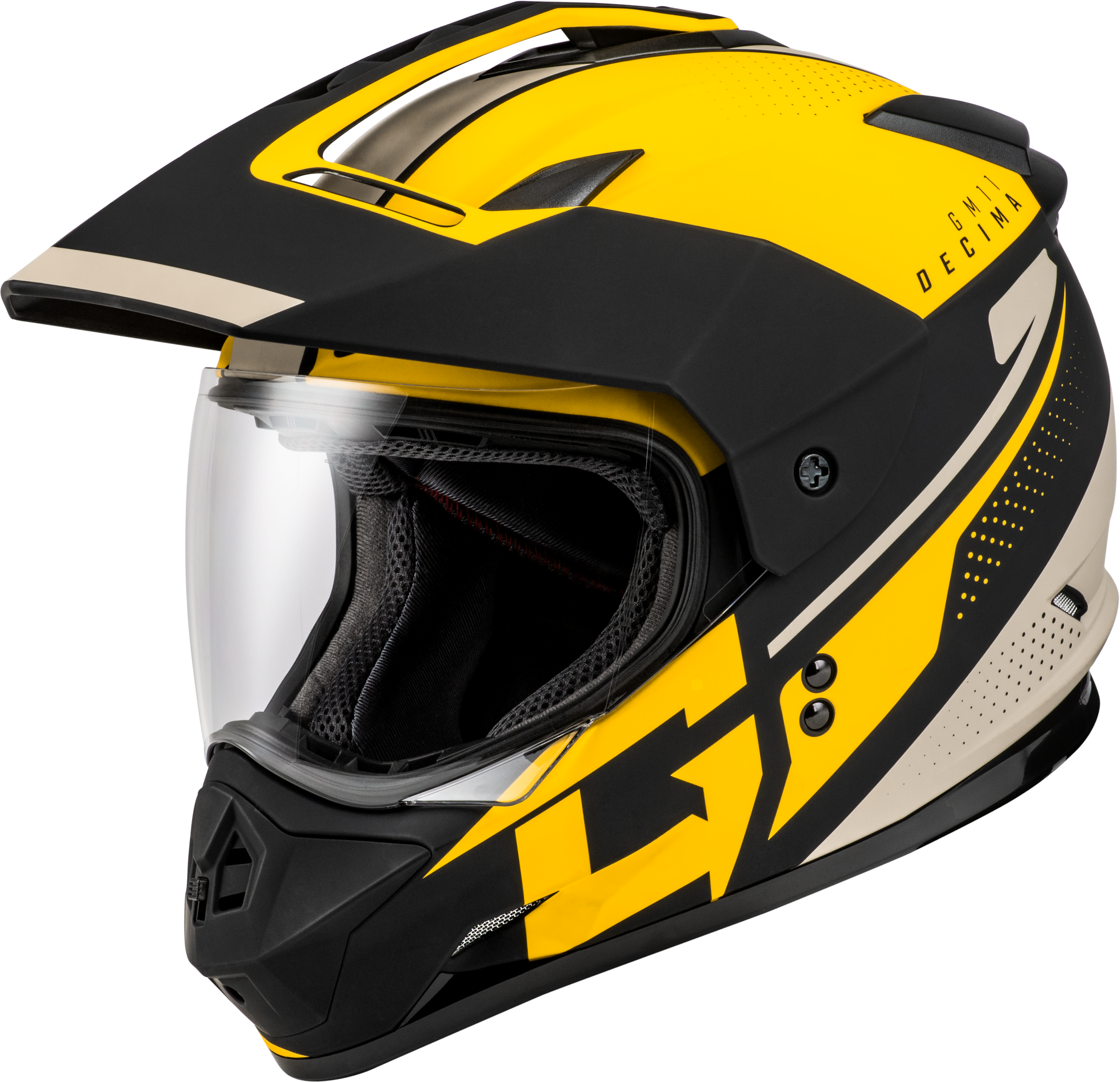 GM-11 DECIMA HELMET MATTE BLACK/YELLOW/GREY SM