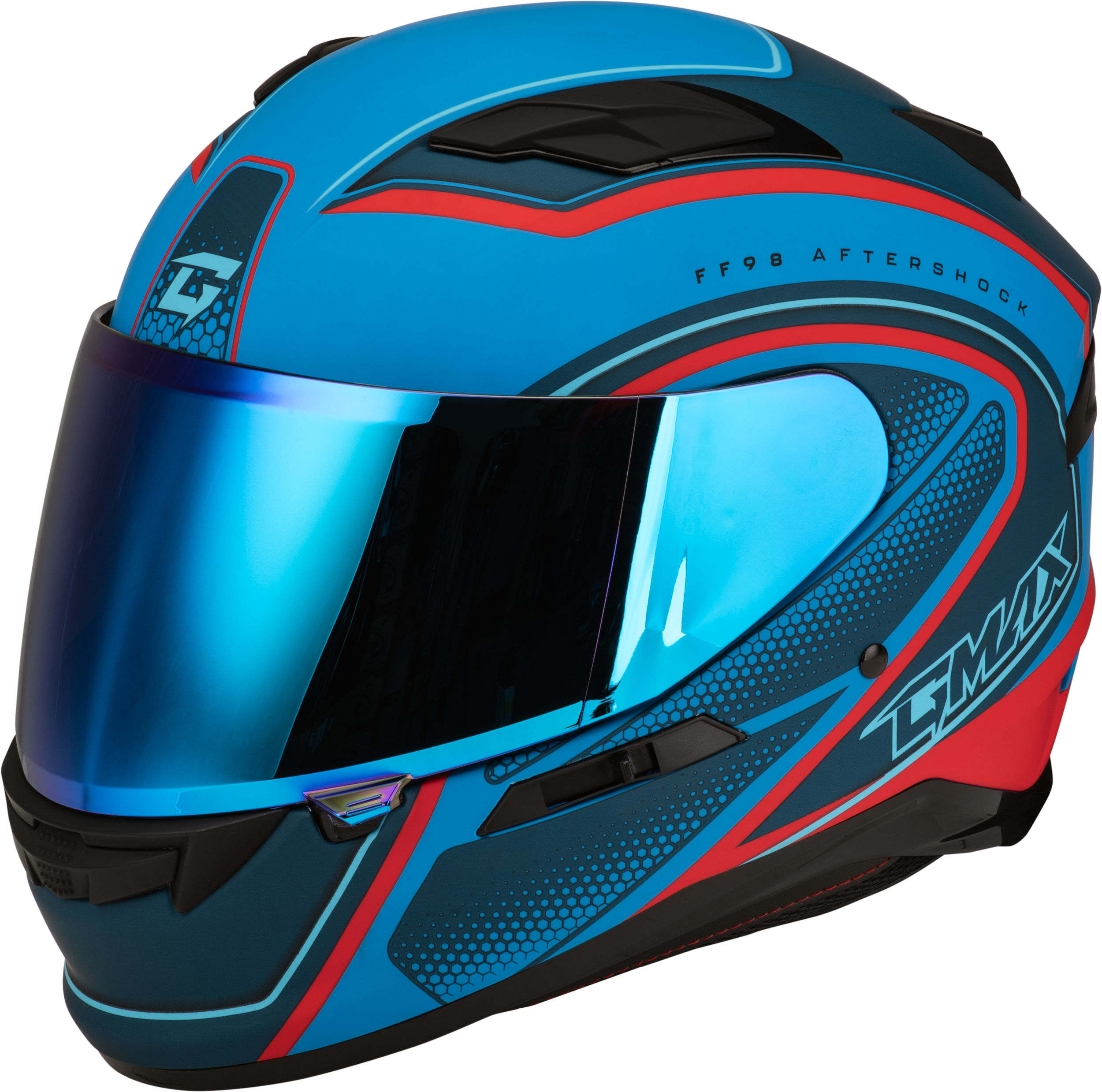 FF-98 AFTERSHOCK HELMET MATTE BLUE/RED SM