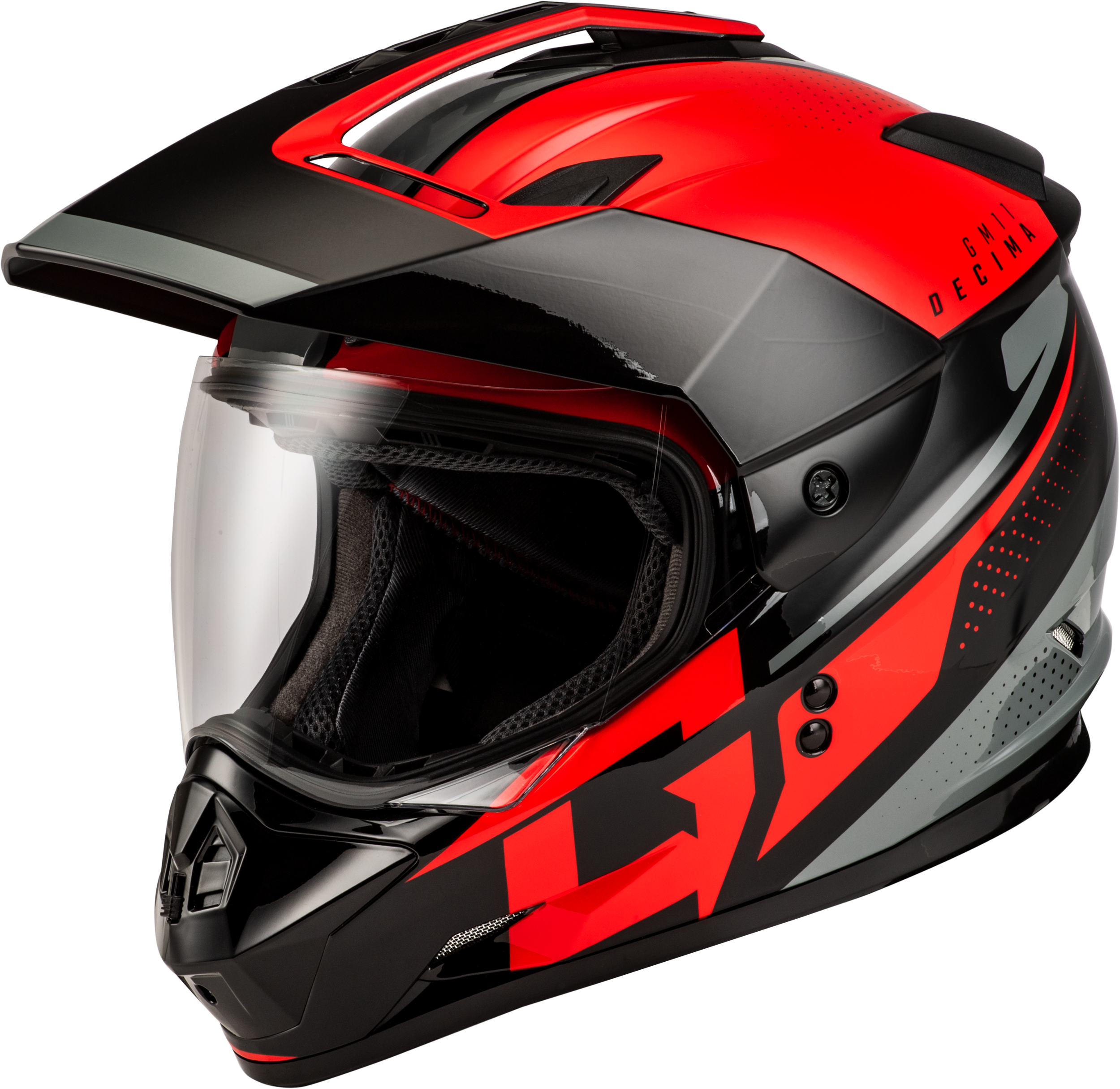 GM-11 DECIMA HELMET BLACK/RED/GREY 3X