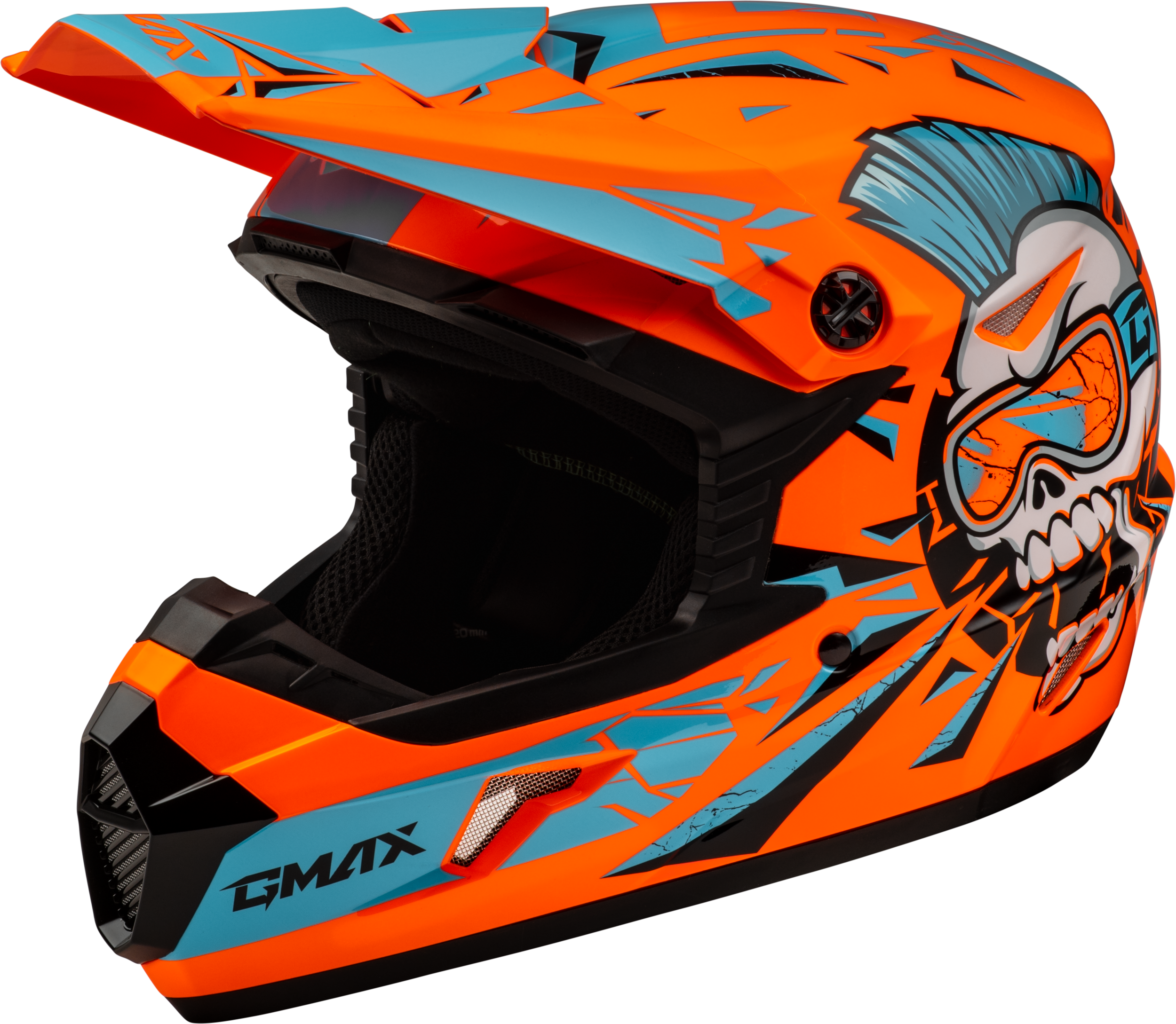 YOUTH MX-46Y UNSTABLE HELMET HI VIS ORANGE/BLUE YL