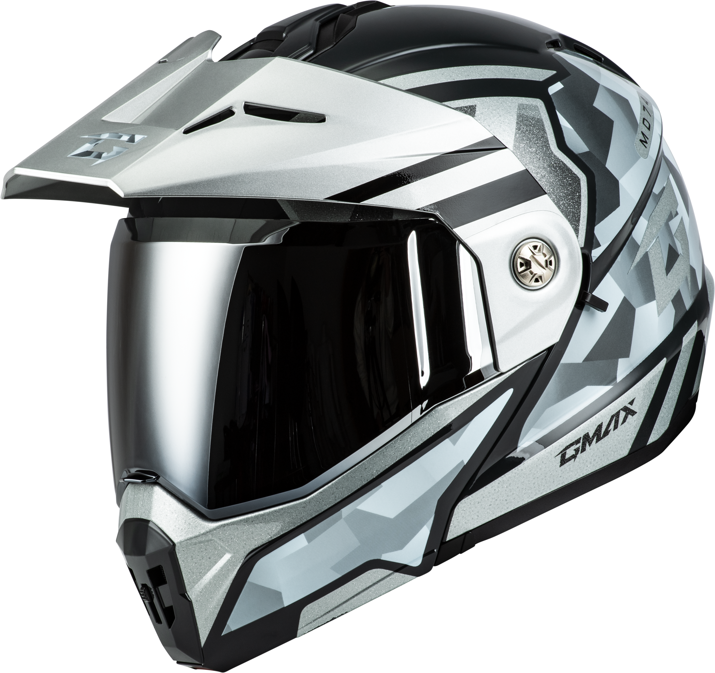 MD-74 STRIKER MODULAR HELMET W SLVR SHIELD SLVR/BLU MTLC 2X