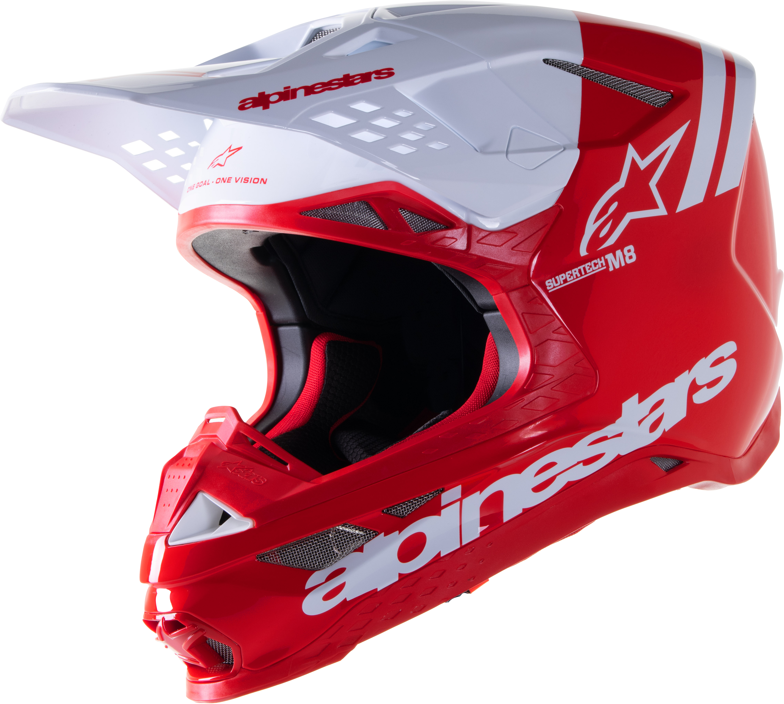 S-M8 RADIUM 2 HELMET BRIGHT RED/WHITE SM