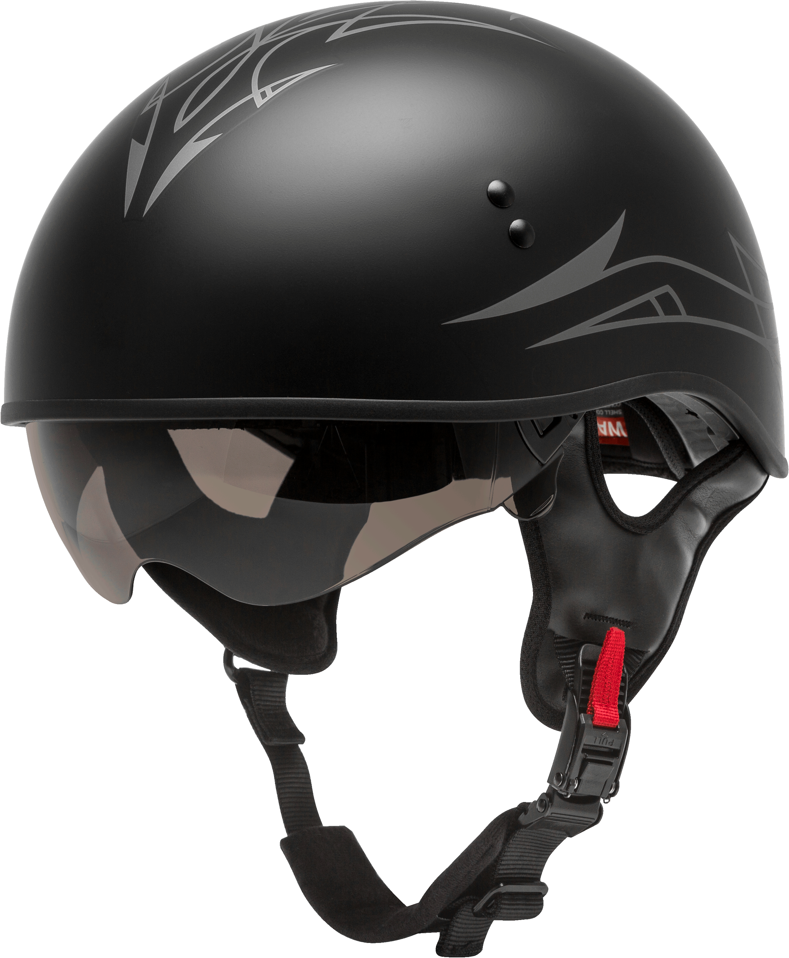 HH-65 HALF HELMET PIN NAKED MATTE BLACK/DARK SILVER MD