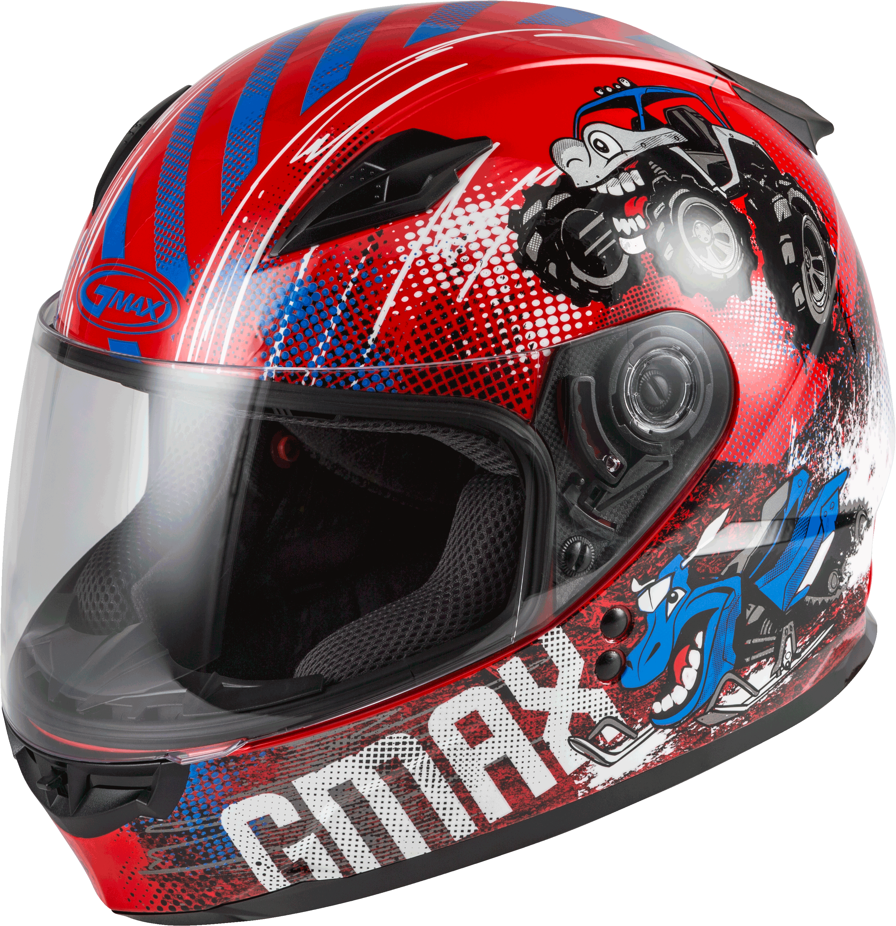YOUTH GM-49Y BEASTS FULL-FACE HELMET RED/BLUE/GREY YS