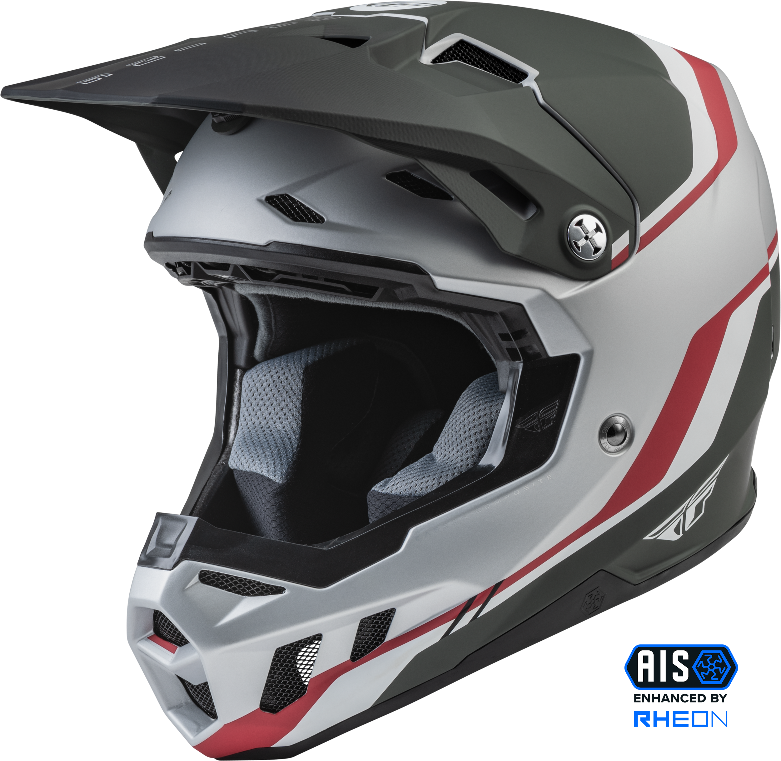 FORMULA CC DRIVER HELMET MATTE SILVER/RED/WHITE MD