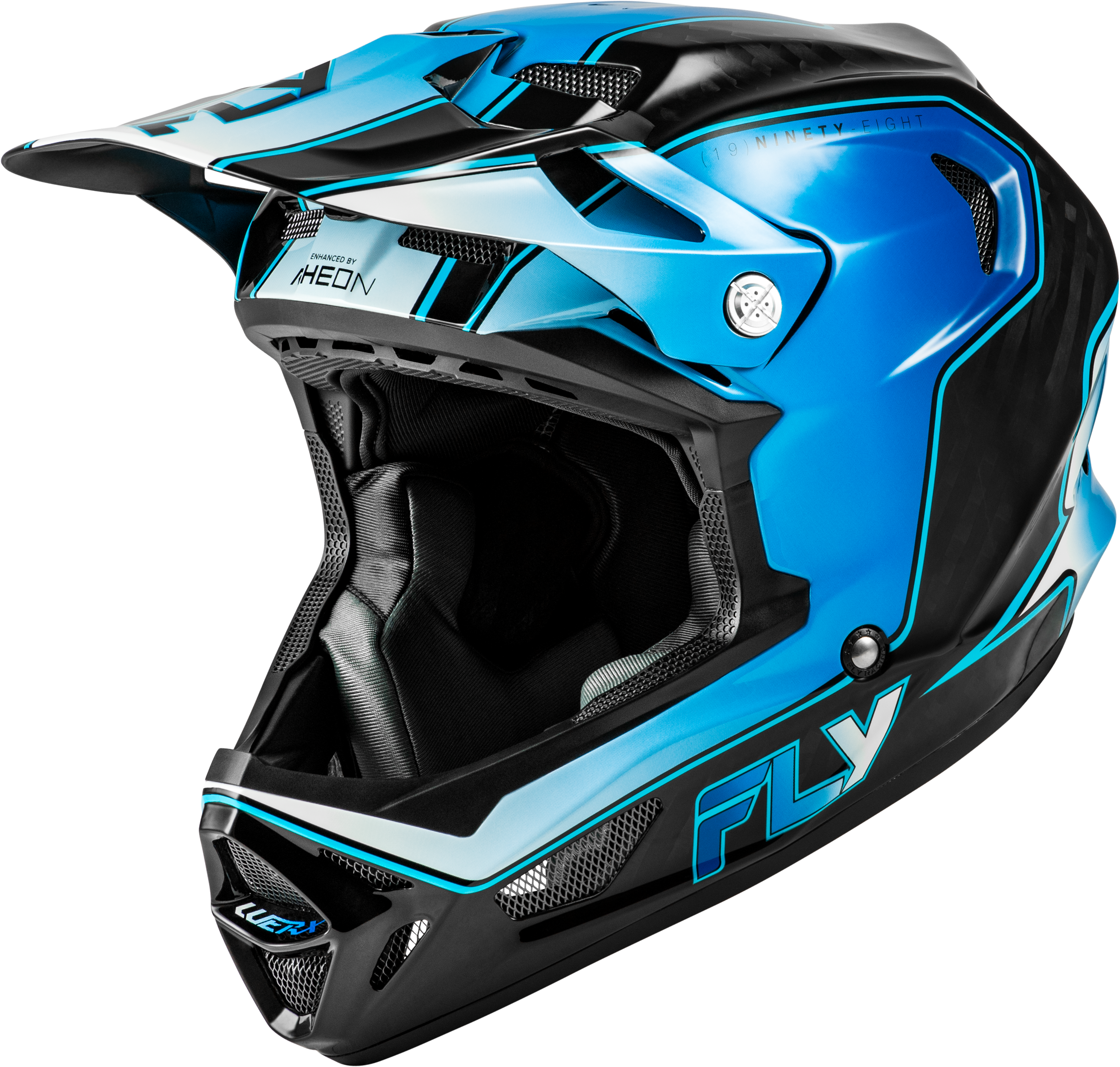 WERX-R FLOW CARBON HELMET BLACK CARBON/BLUE/WHITE LG