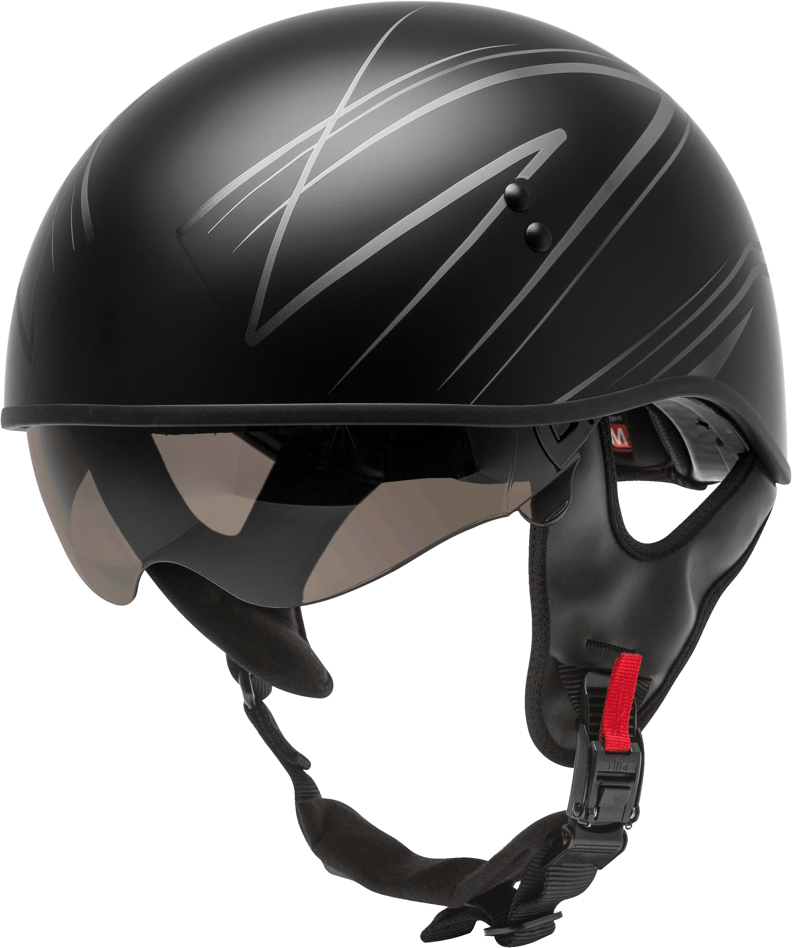 HH-65 HALF HELMET TORQUE NAKED MATTE BLACK/SILVER SM