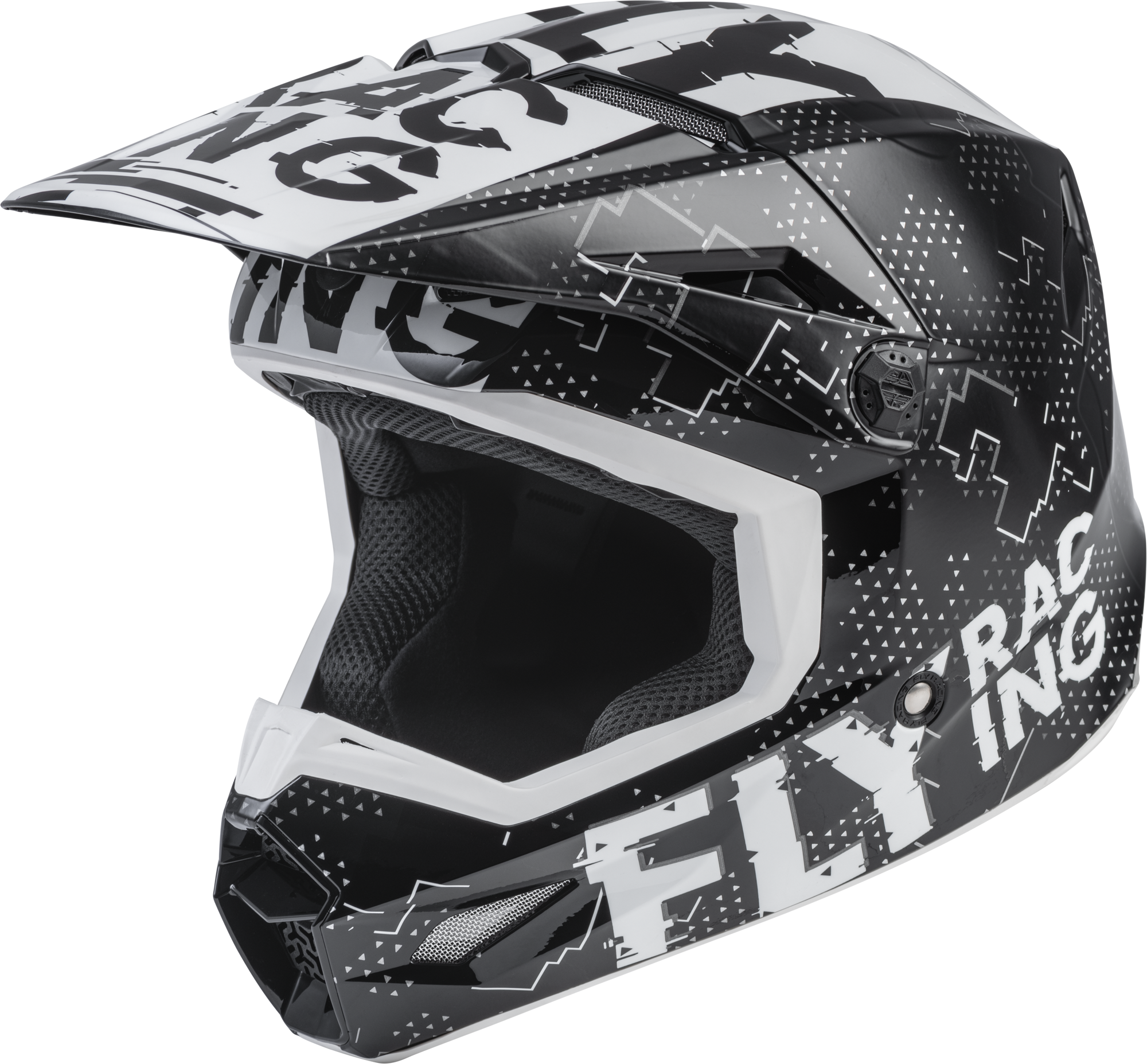 YOUTH KINETIC SCAN HELMET BLACK/WHITE YL