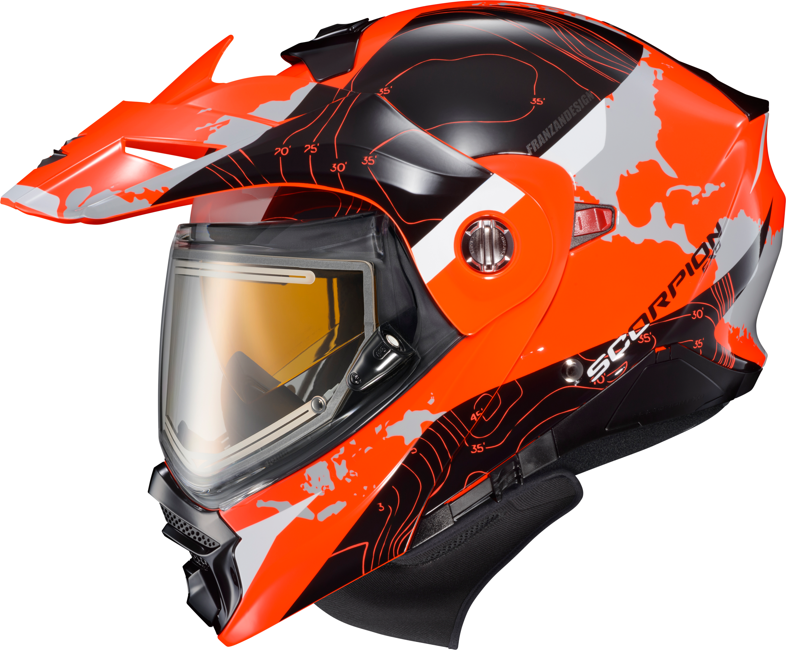 EXO-AT960 COLD WEATHER HELMET TOPOGRAPHIC HI-VIZ ORG XL ELEC