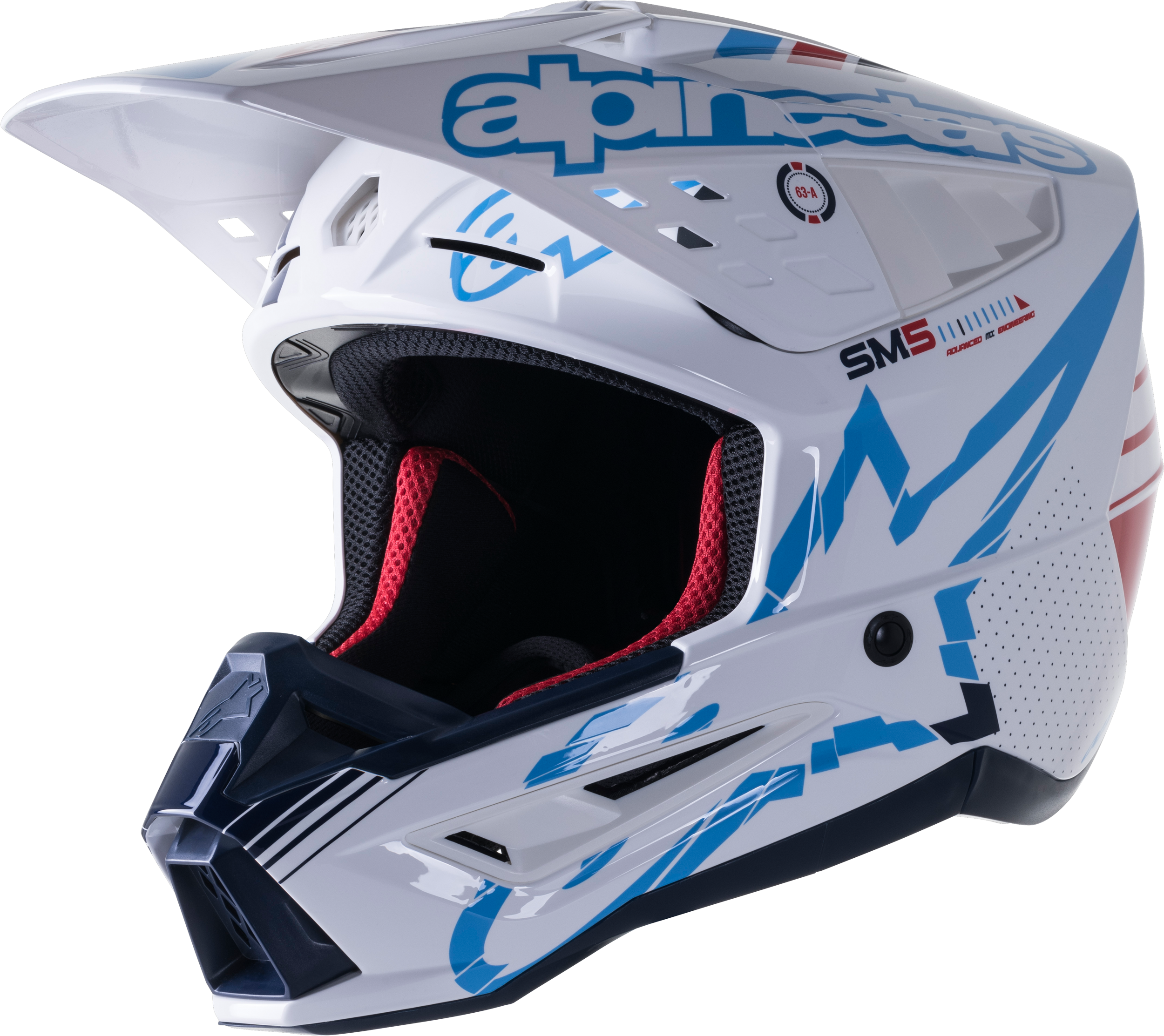 S-M5 ACTION HELMET WHITE/CYAN/BLUE MD