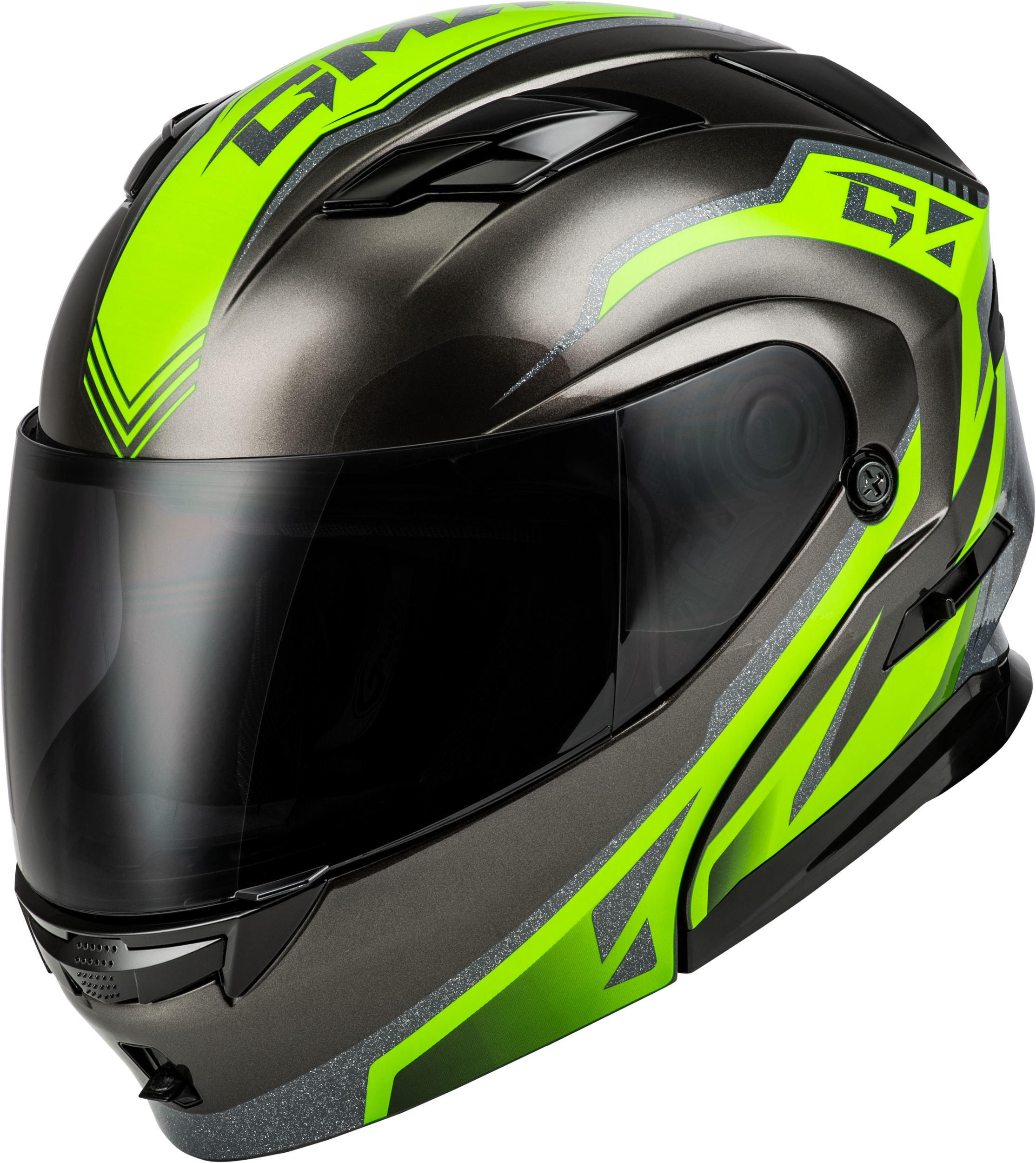 MD-01 VOLTA HELMET BLACK/SILVER/GREEN METALLIC SM