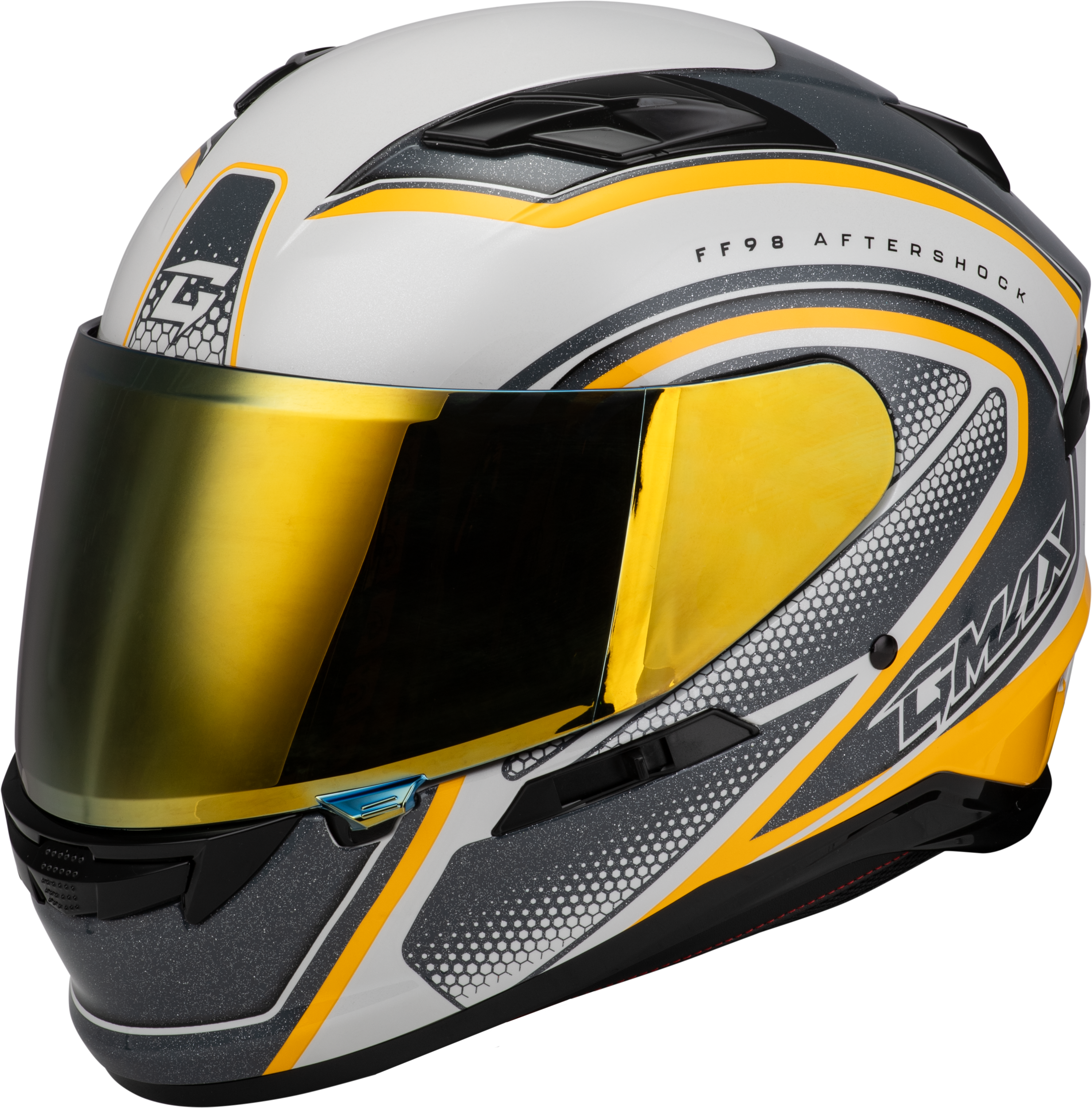 FF-98 AFTERSHOCK HELMET WHITE/SILVER METALLIC 2X