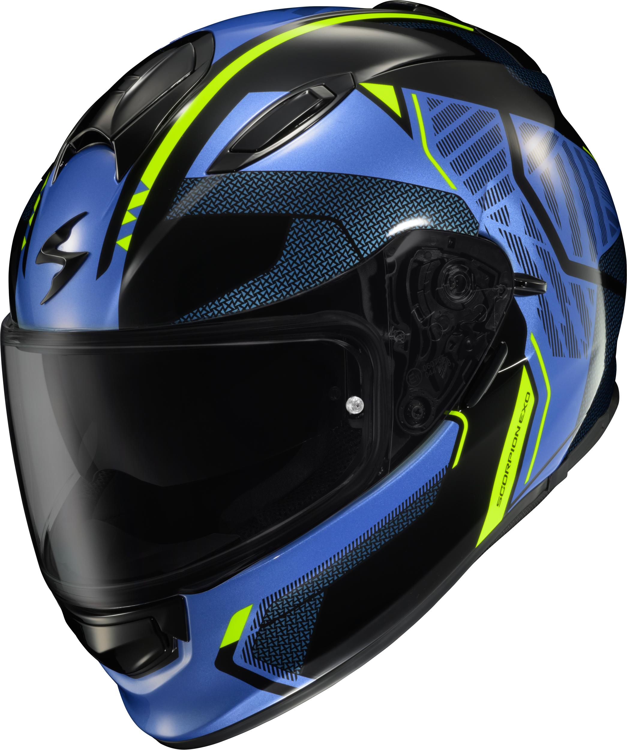 RYZER FULL-FACE HELMET SWITCH BLUE/HI-VIZ LG
