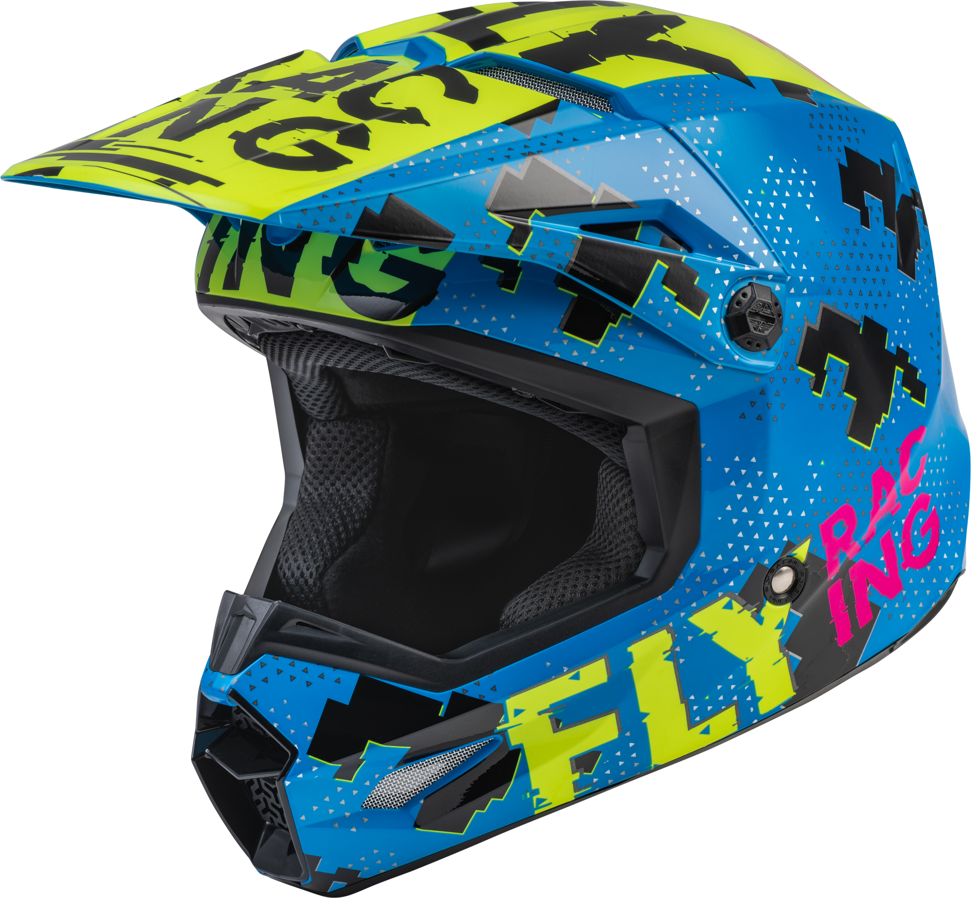 YOUTH KINETIC SCAN HELMET BLUE/HI-VIS/PINK YS