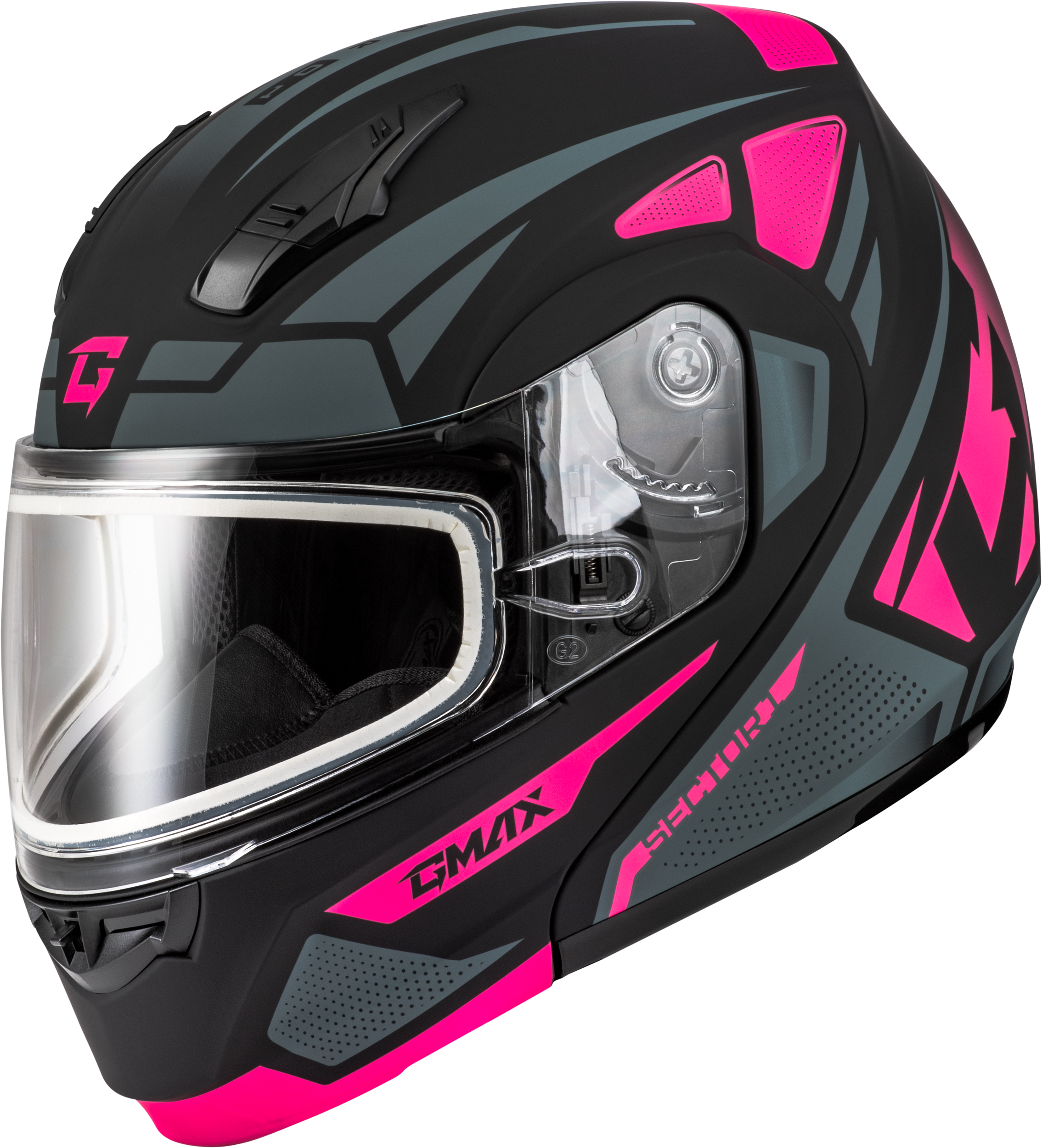 MD-04S SECTOR SNOW HELMET MATTE BLACK/PINK LG