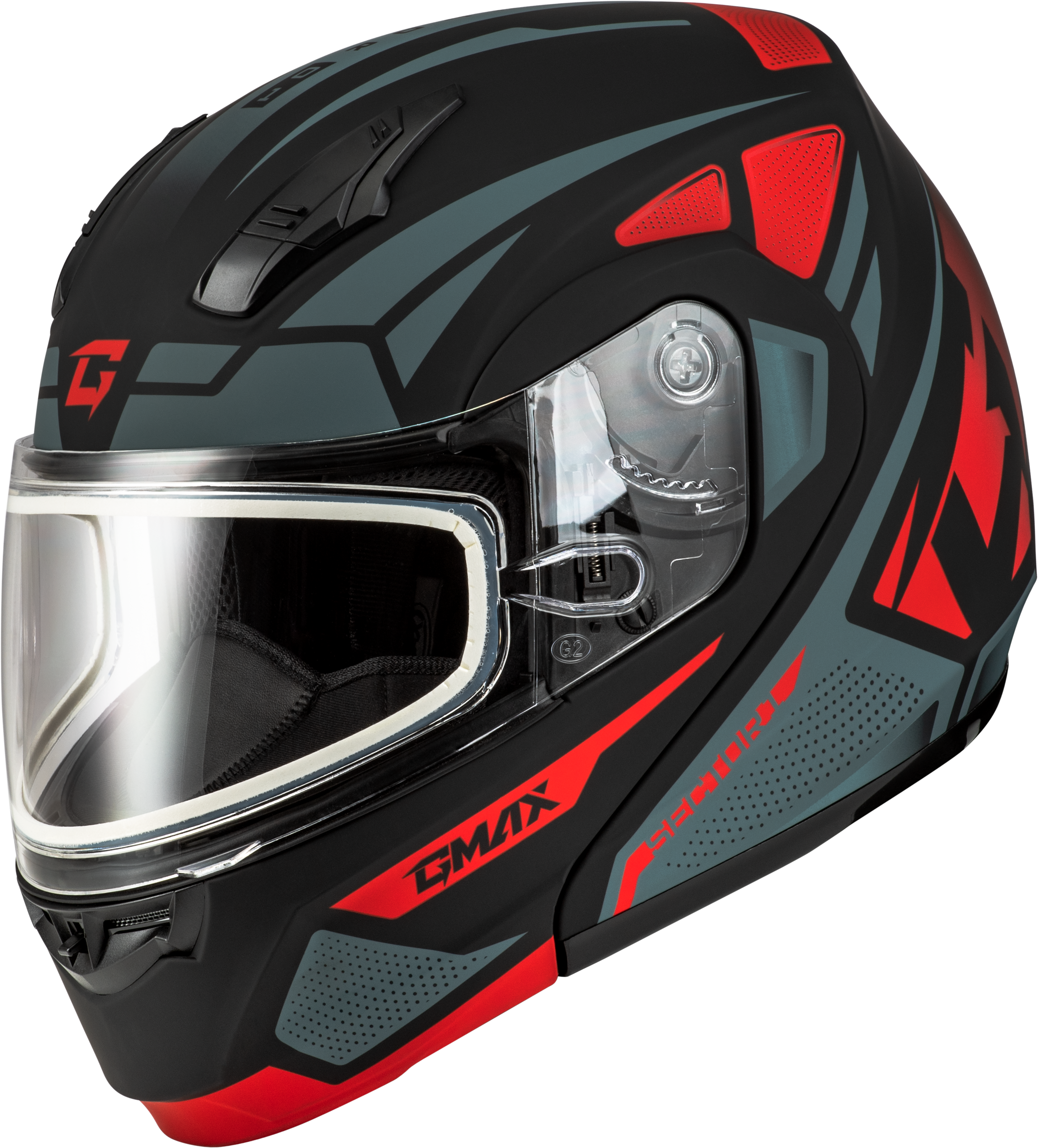 MD-04S SECTOR SNOW HELMET MATTE BLACK/RED XL