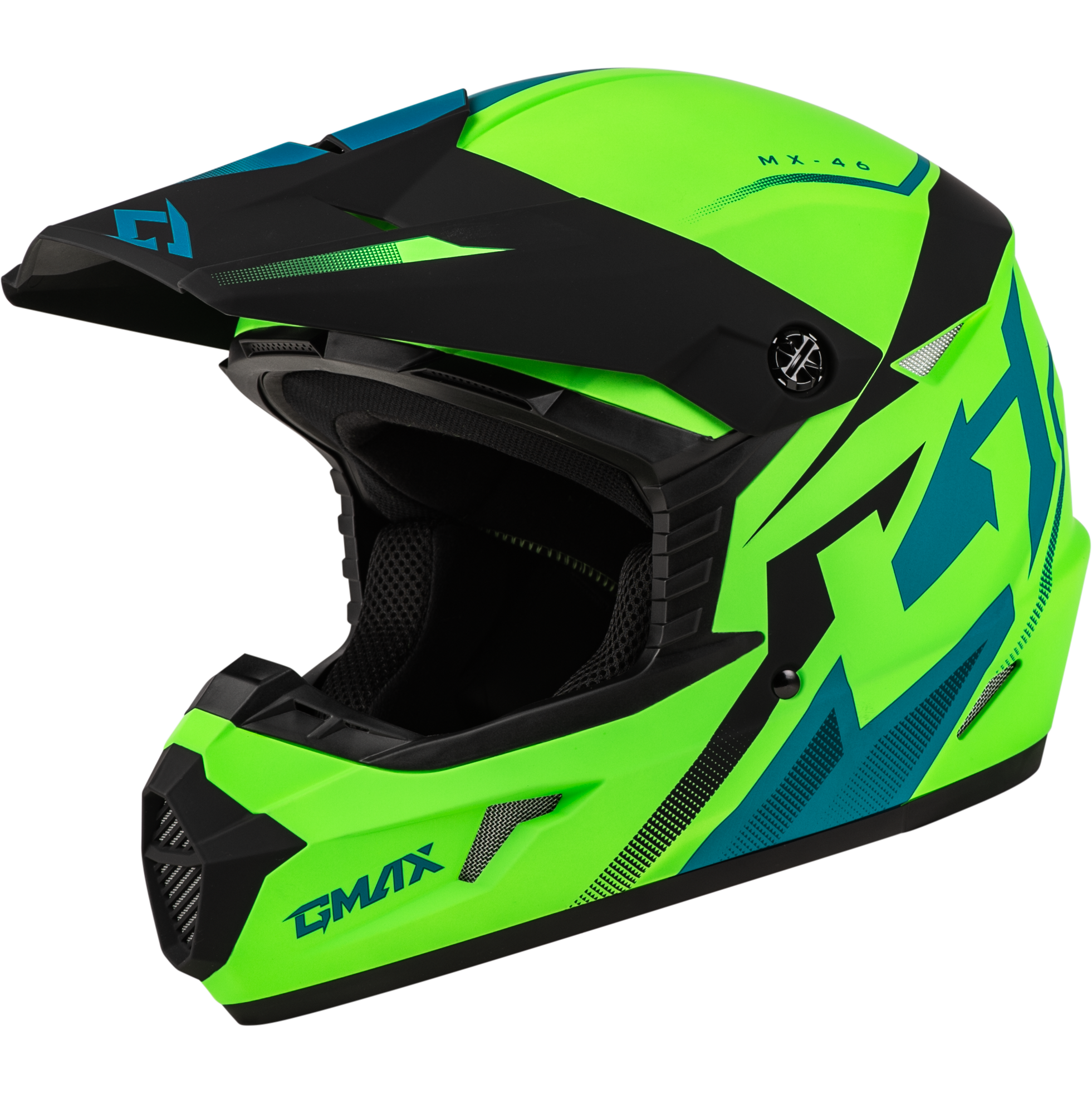 MX-46 COMPOUND HELMET MATTE HI-VIS GREEN/BLK/BLUE XS