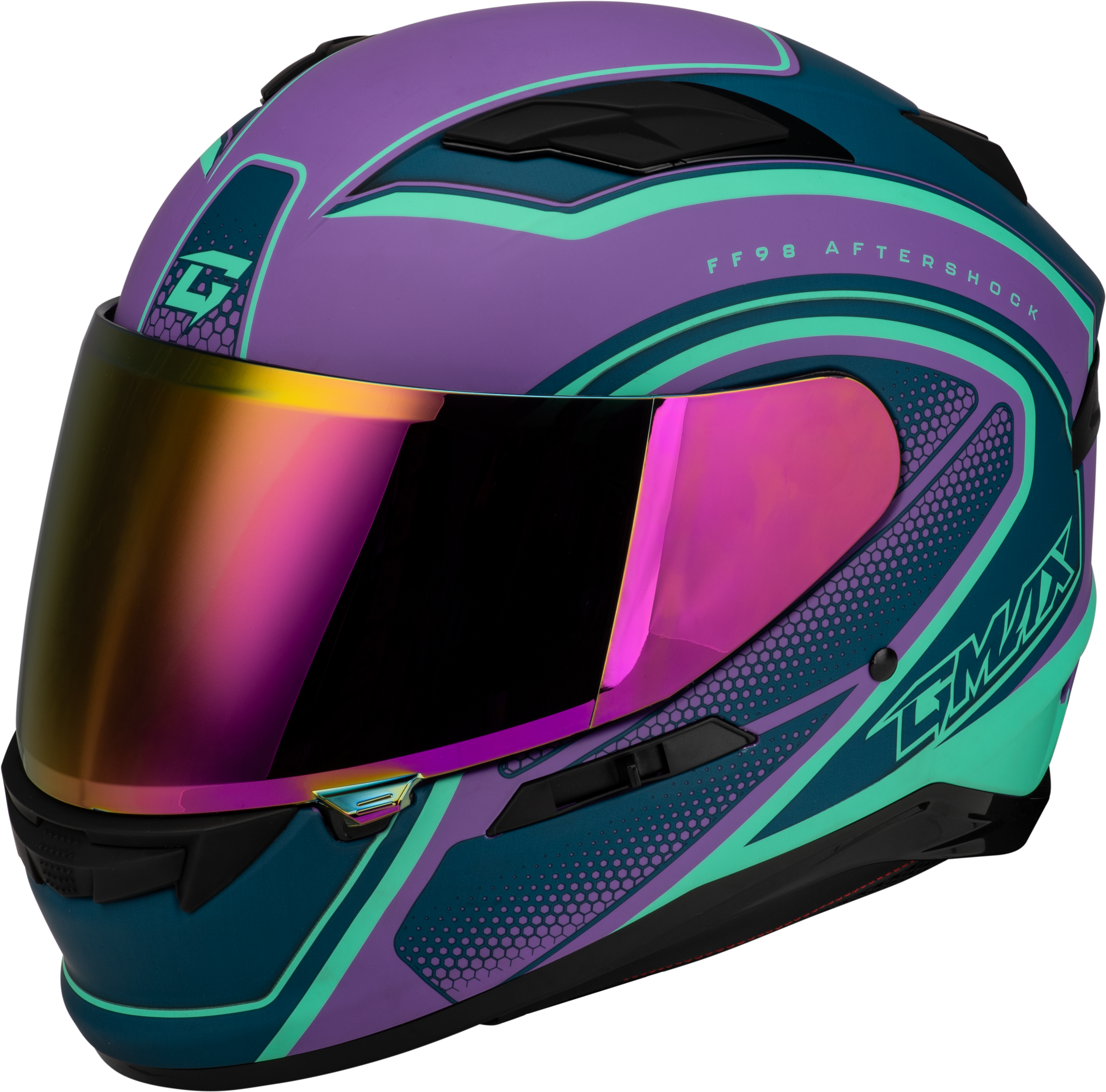 FF-98 AFTERSHOCK HELMET MATTE PURPLE/BLUE LG