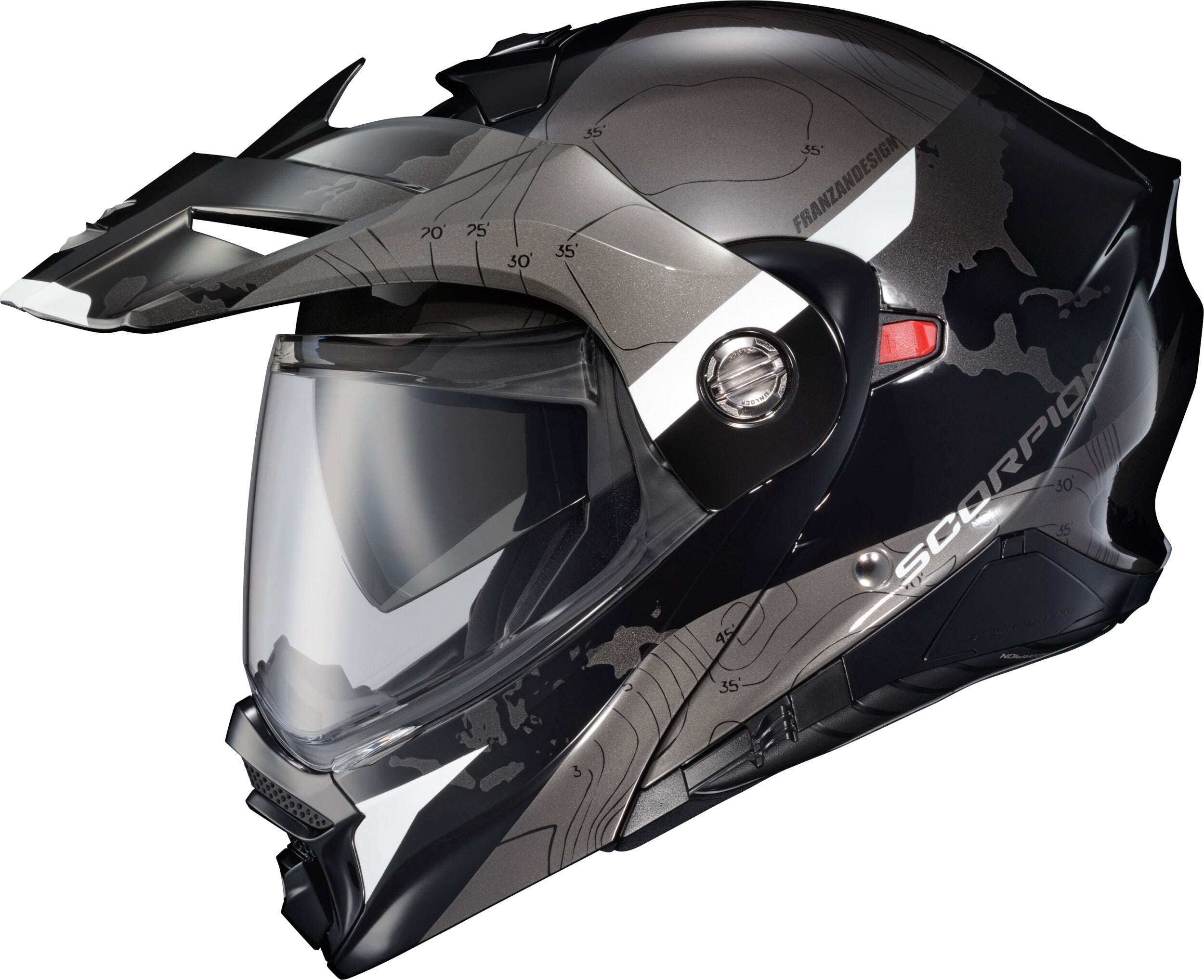EXO-AT960 MODULAR HELMET TOPOGRAPHIC BLACK/WHITE LG