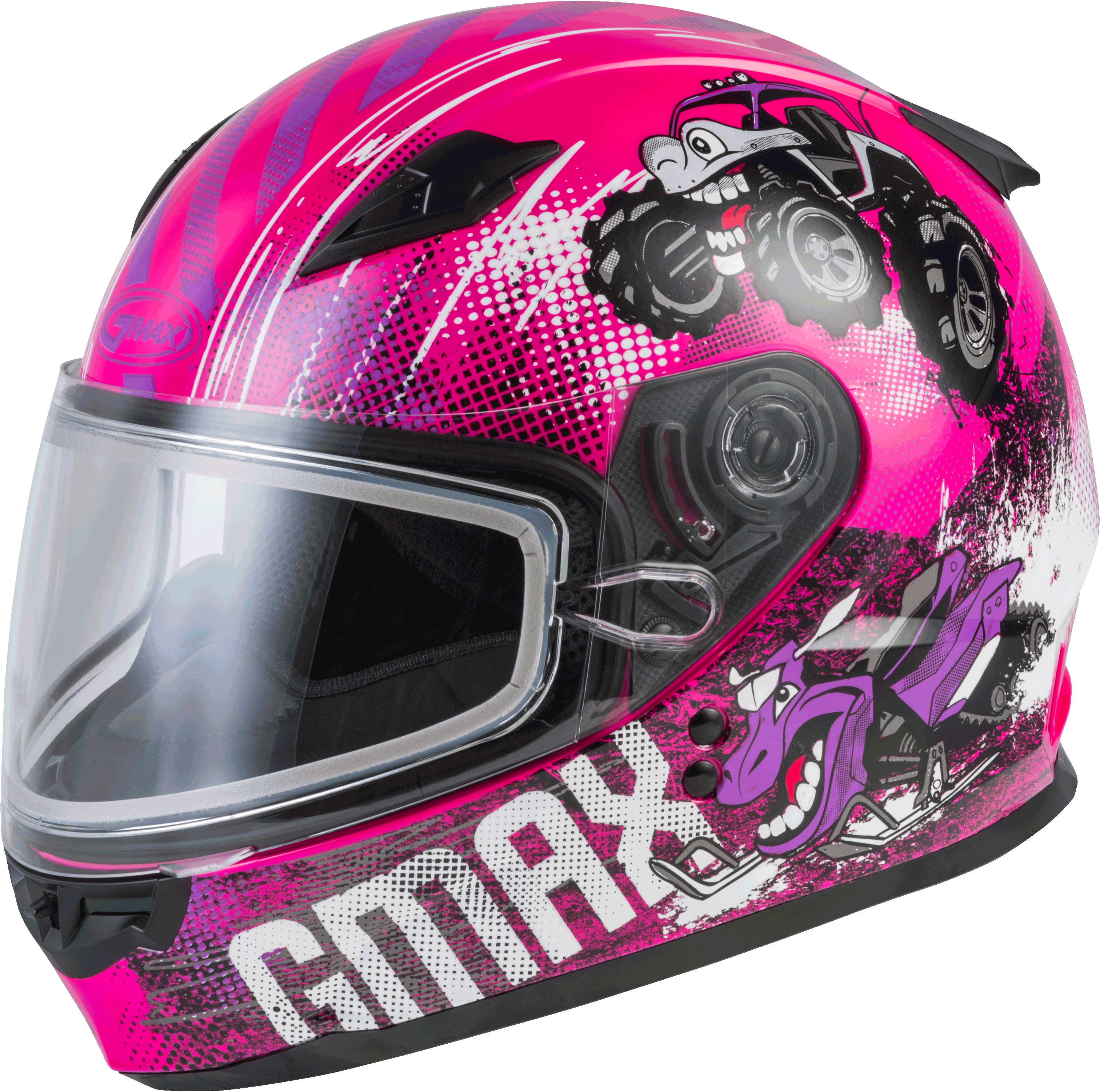 YOUTH GM-49Y BEASTS SNOW HELMET PINK/PURPLE/GREY YS