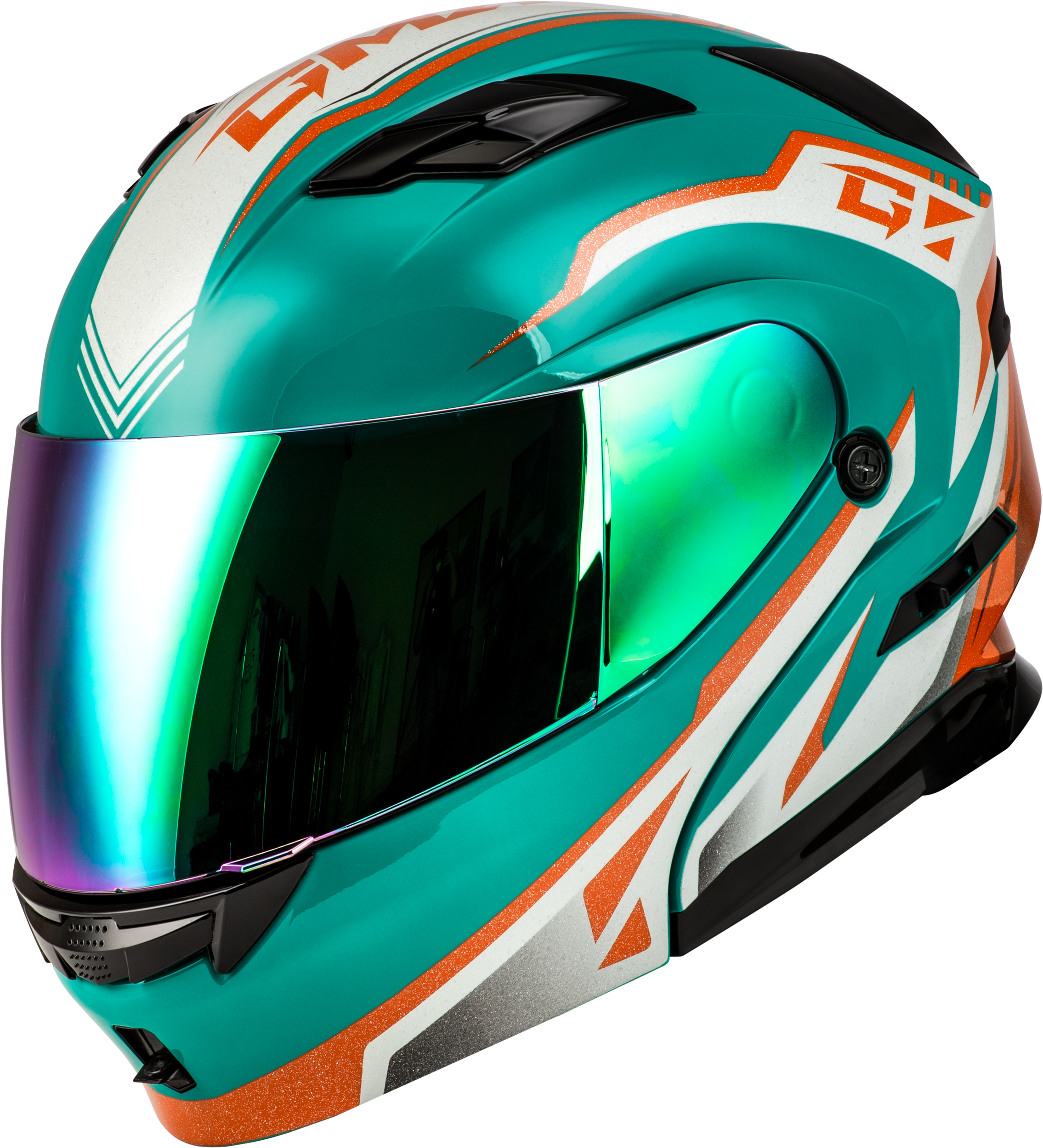 MD-01 VOLTA HELMET BLUE/WHITE/ORANGE METALLIC LG