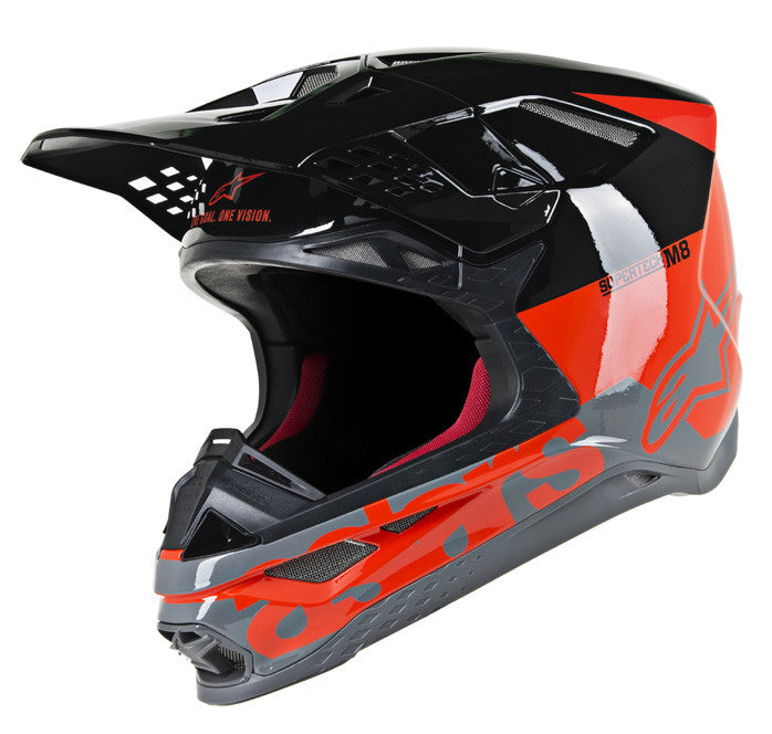 S.TECH S-M8 RADIUM HELMET RED/BLACK/GREY LG