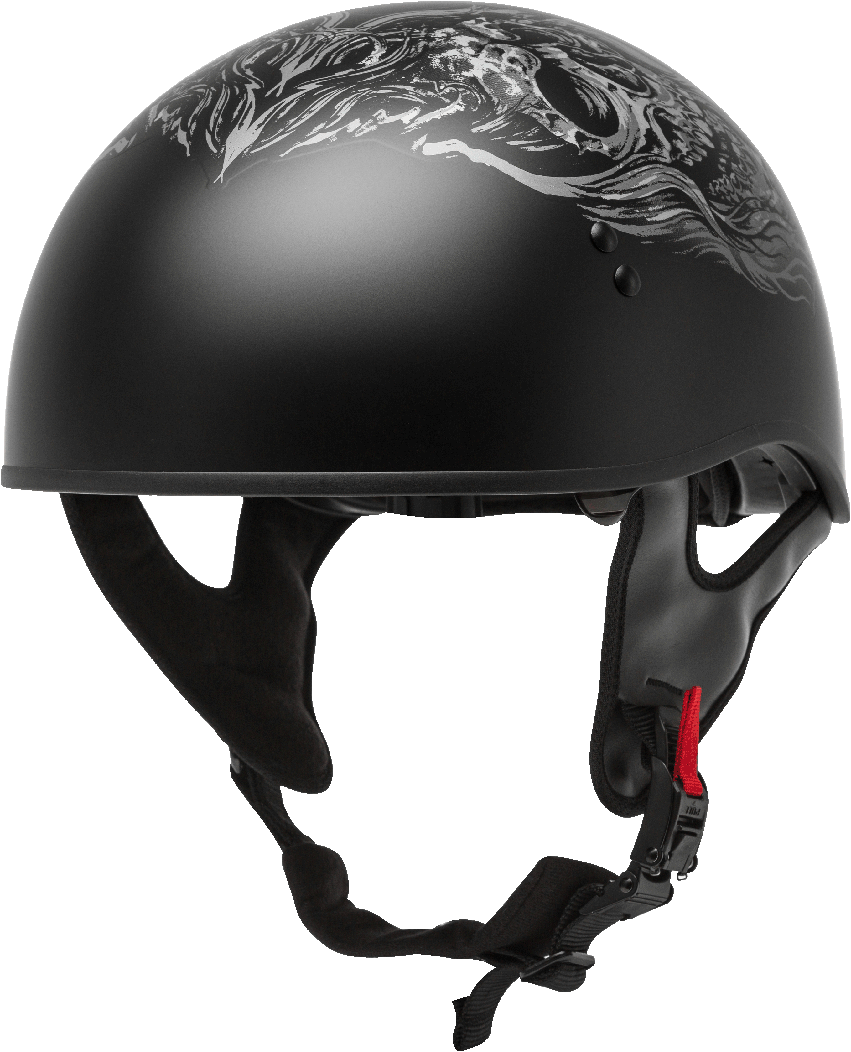 HH-65 HALF HELMET GHOST/RIP NAKED MATTE BLACK/SILVER LG