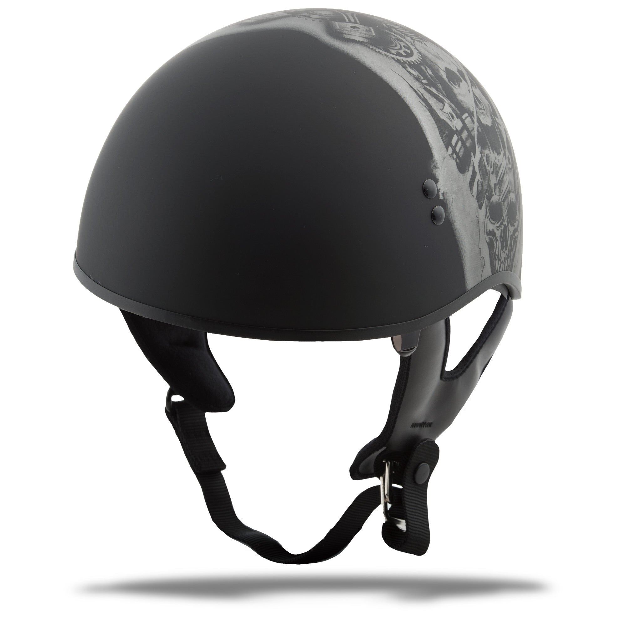 HH-65 HALF HELMET TORMENTOR NAKED MATTE BLACK/SILVER MD