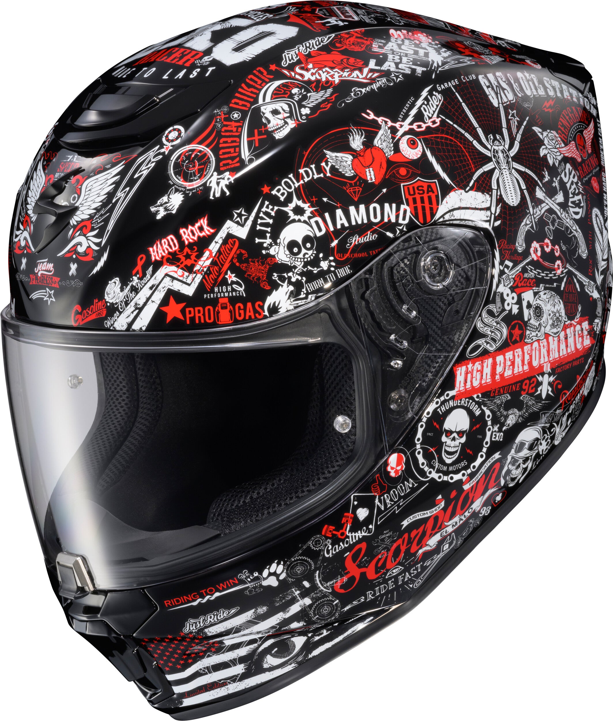 EXO-R330 FULL FACE HELMET SHAKE 2 RED 2X