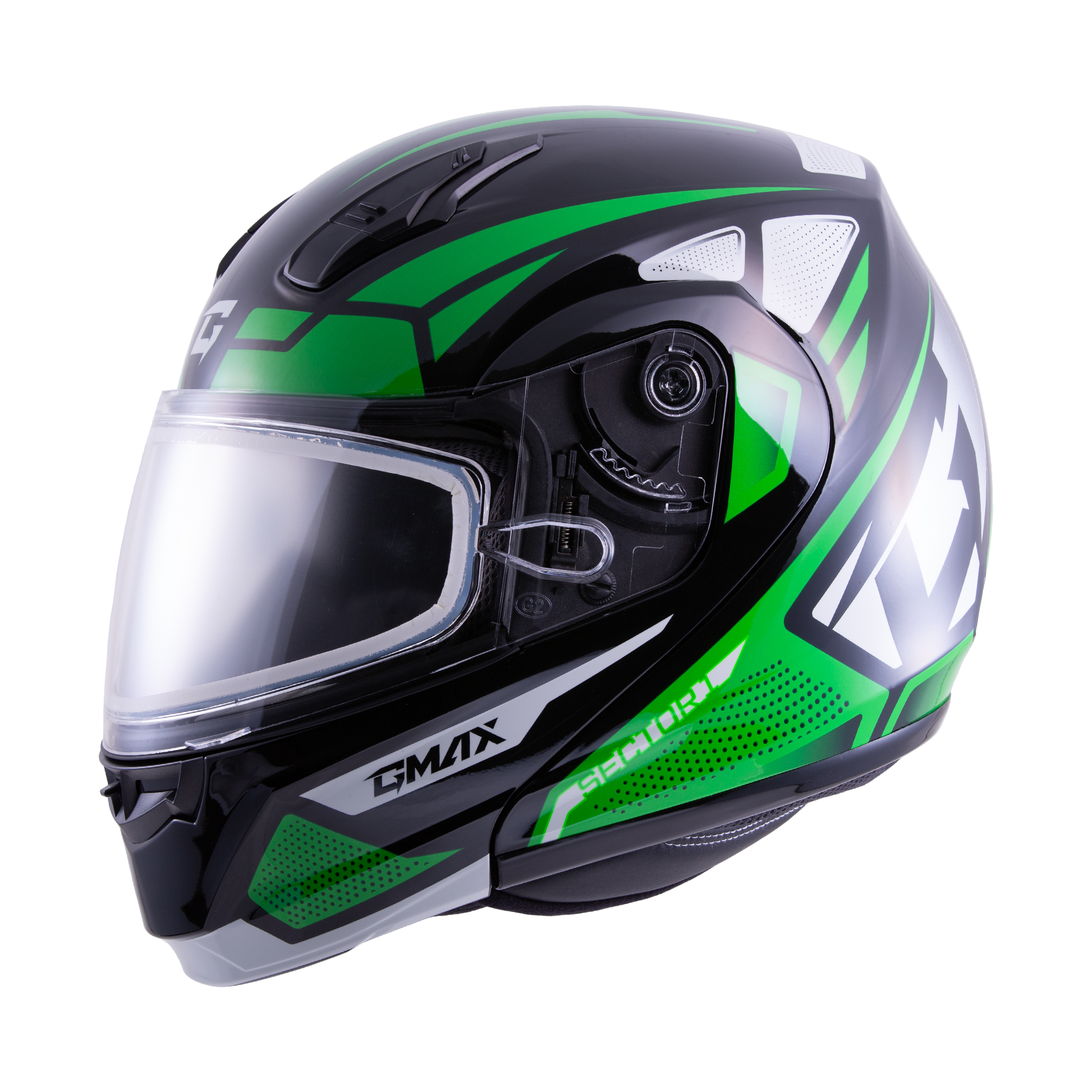 MD-04S SECTOR SNOW HELMET BLK/GREEN/WHT 3X