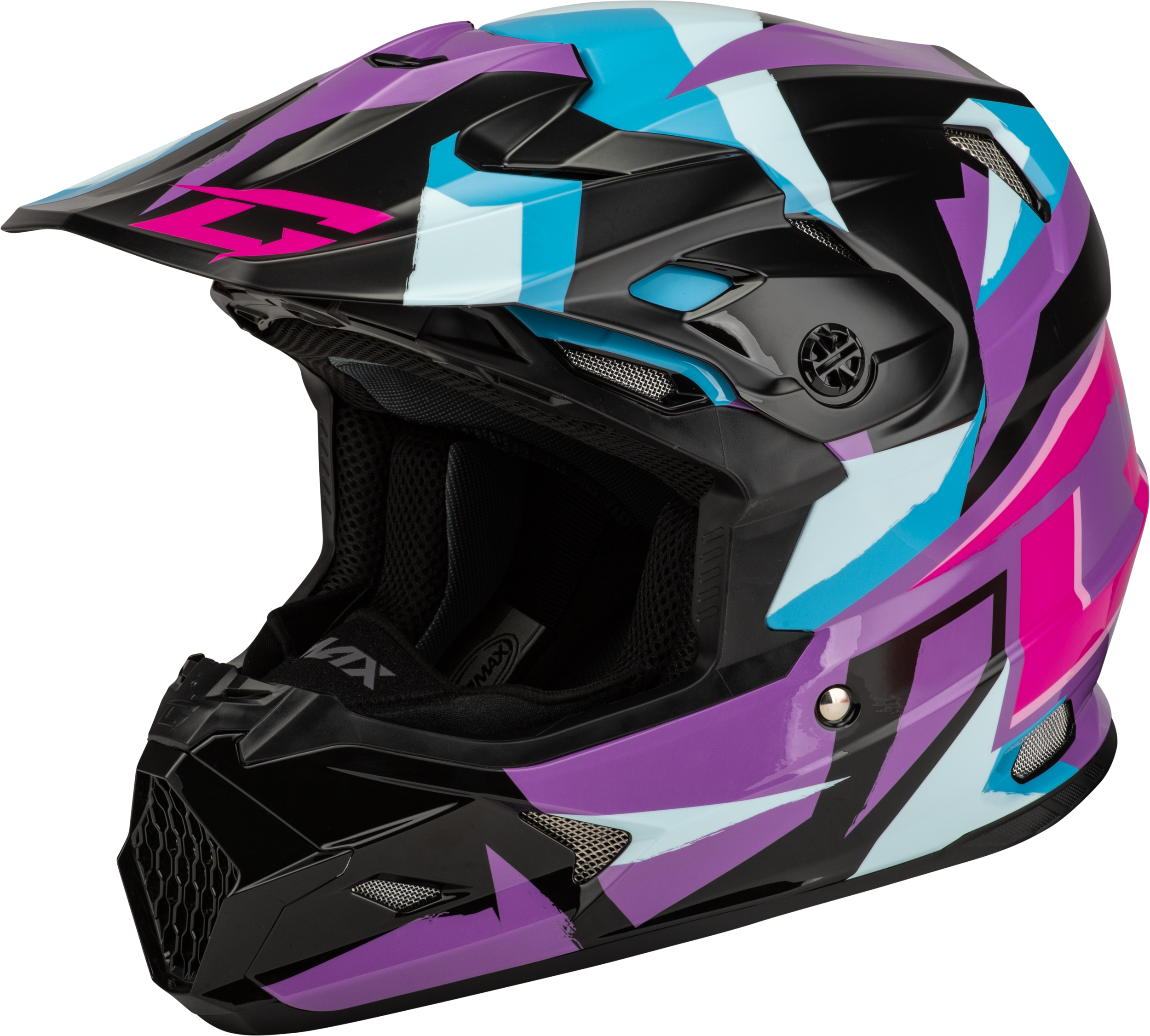 MX-96S SPLINTER HELMET BLACK/PURPLE/BLUE LG