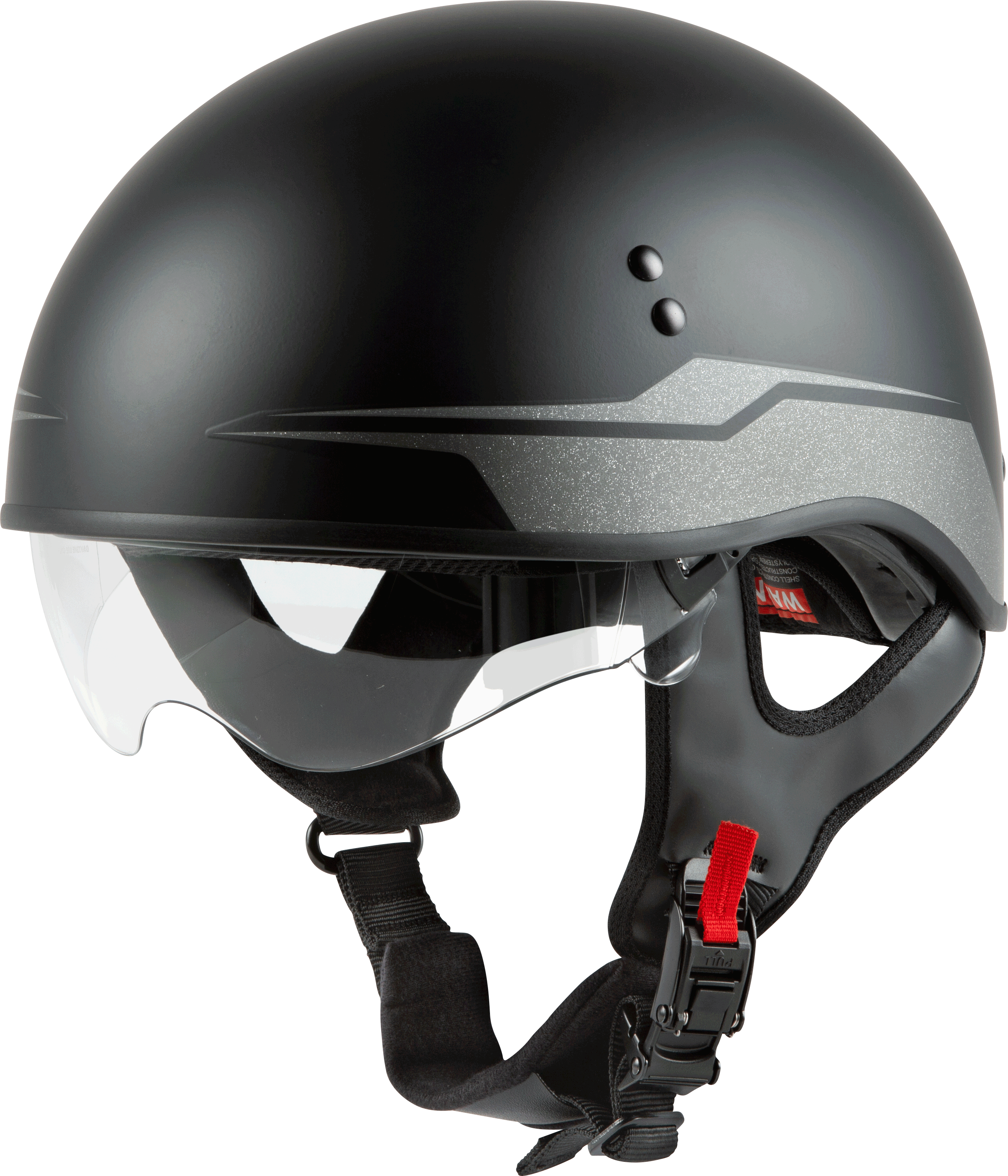 HH-65 HALF HELMET SOURCE NAKED MATTE BLACK/SILVER XS