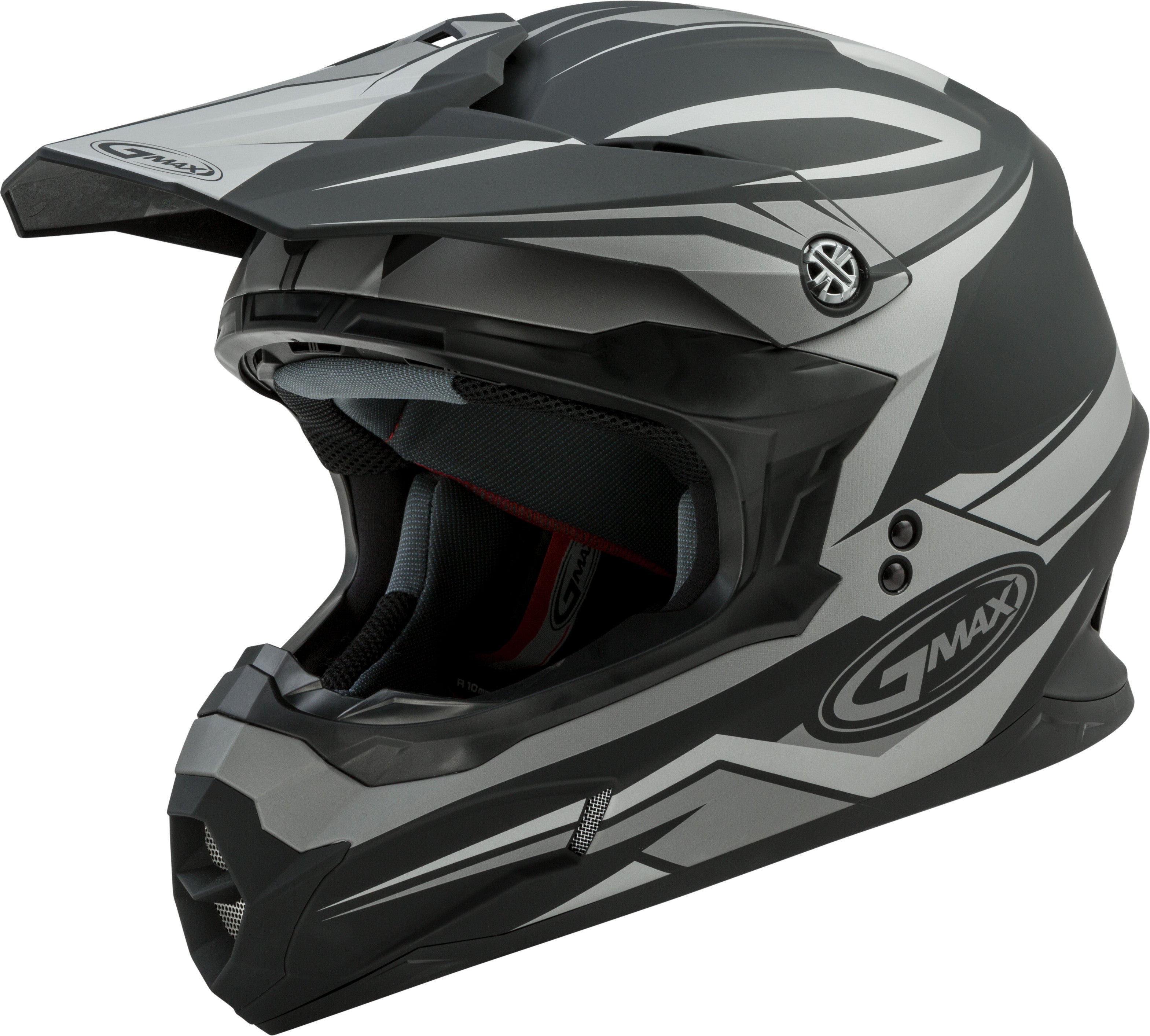 MX-86 OFF-ROAD REVOKE HELMET MATTE BLACK/SILVER MD
