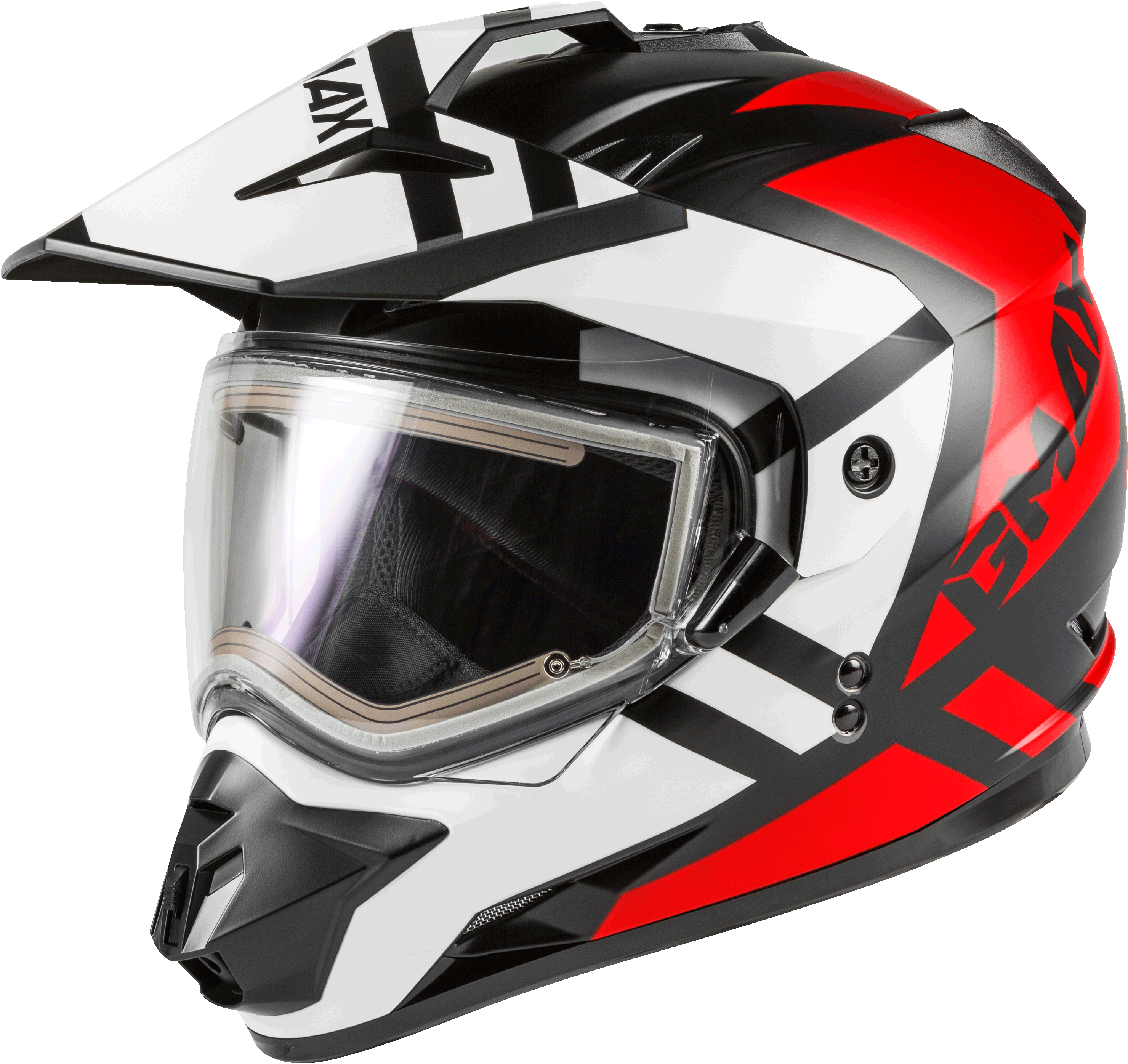 GM-11S ELEC.SHIELD SNOW HELMET TRAPPER MATTE BLK/RED/WHITE XL