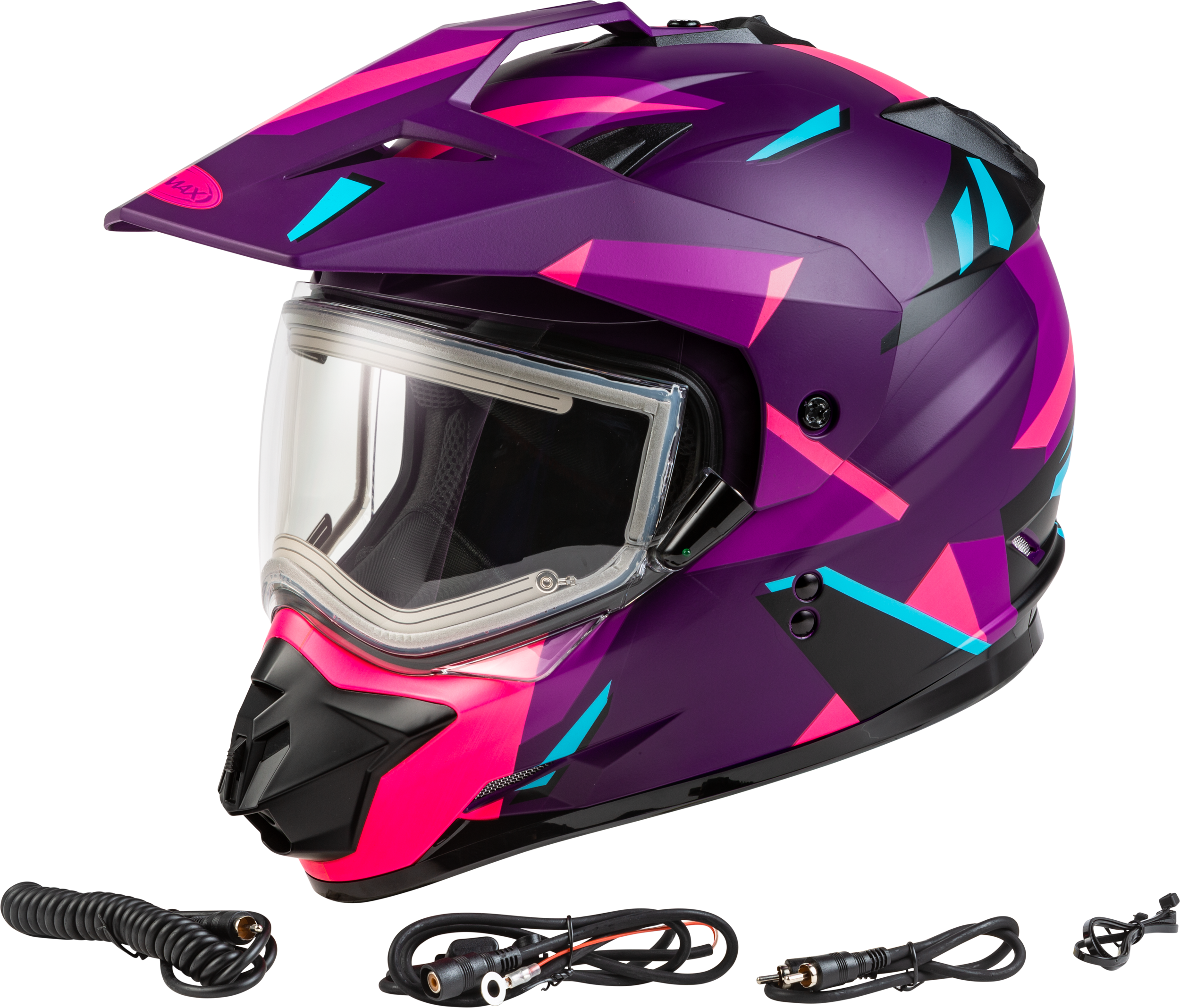 GM-11S RIPCORD SNOW HELMET W/ELEC SHIELD MATTE PUR/PNK SM