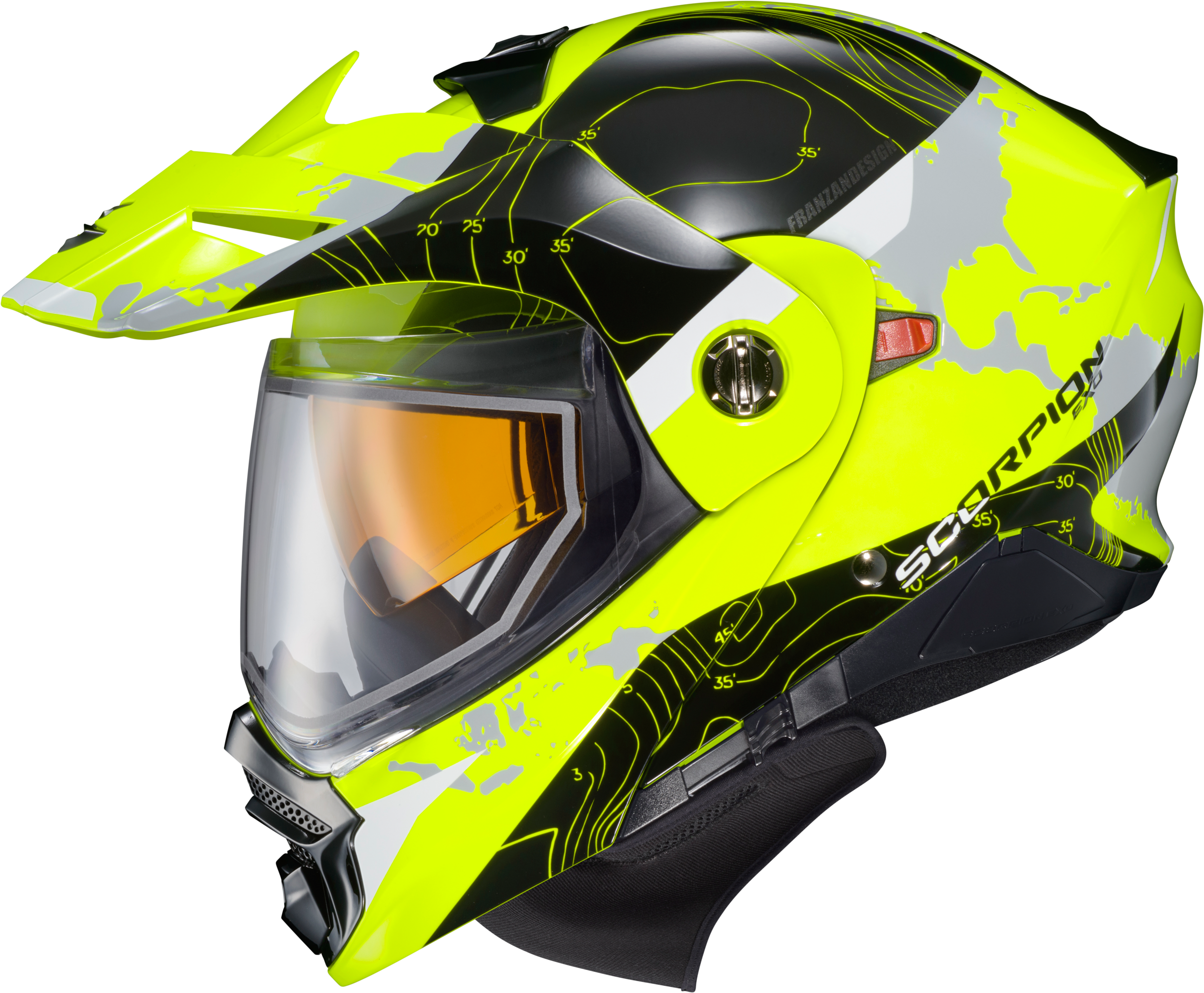 EXO-AT960 COLD WEATHER HELMET TOPOGRAPHIC HI-VIS LG (DUAL)