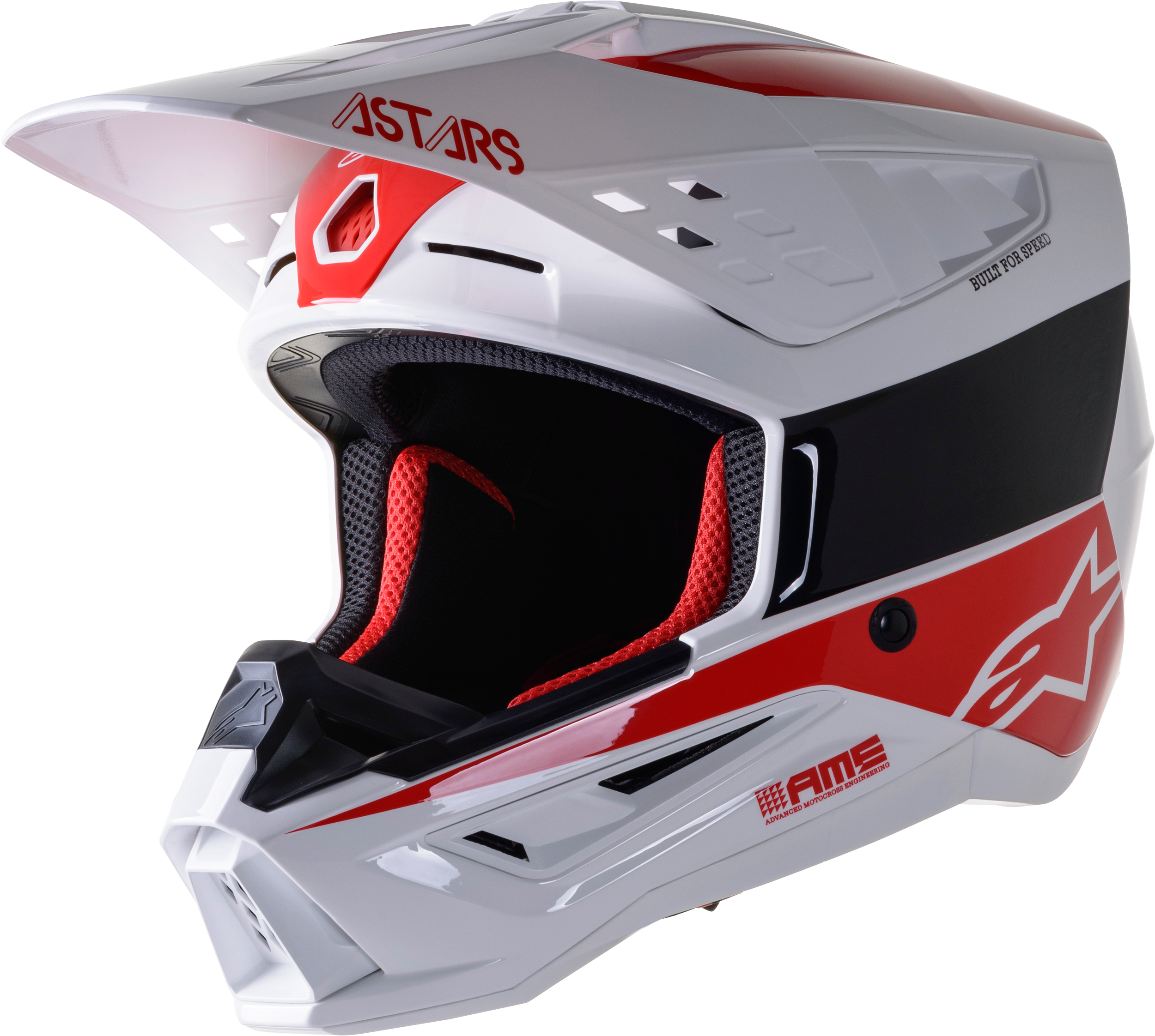 S-M5 BOND HELMET WHITE/RED GLOSSY 2X